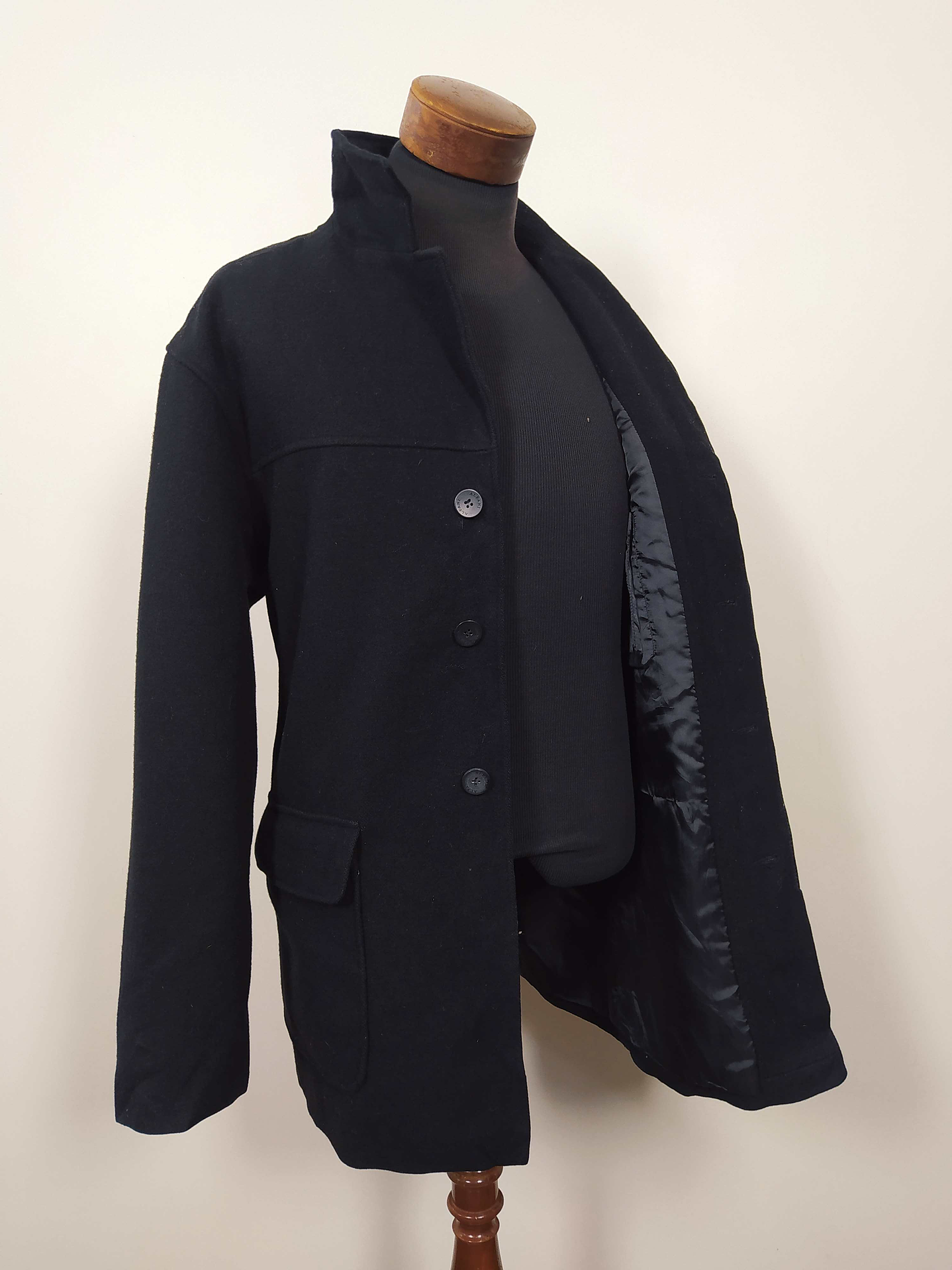 Abrigo Negro Alfani pura Lana virgen TALLA XL  4