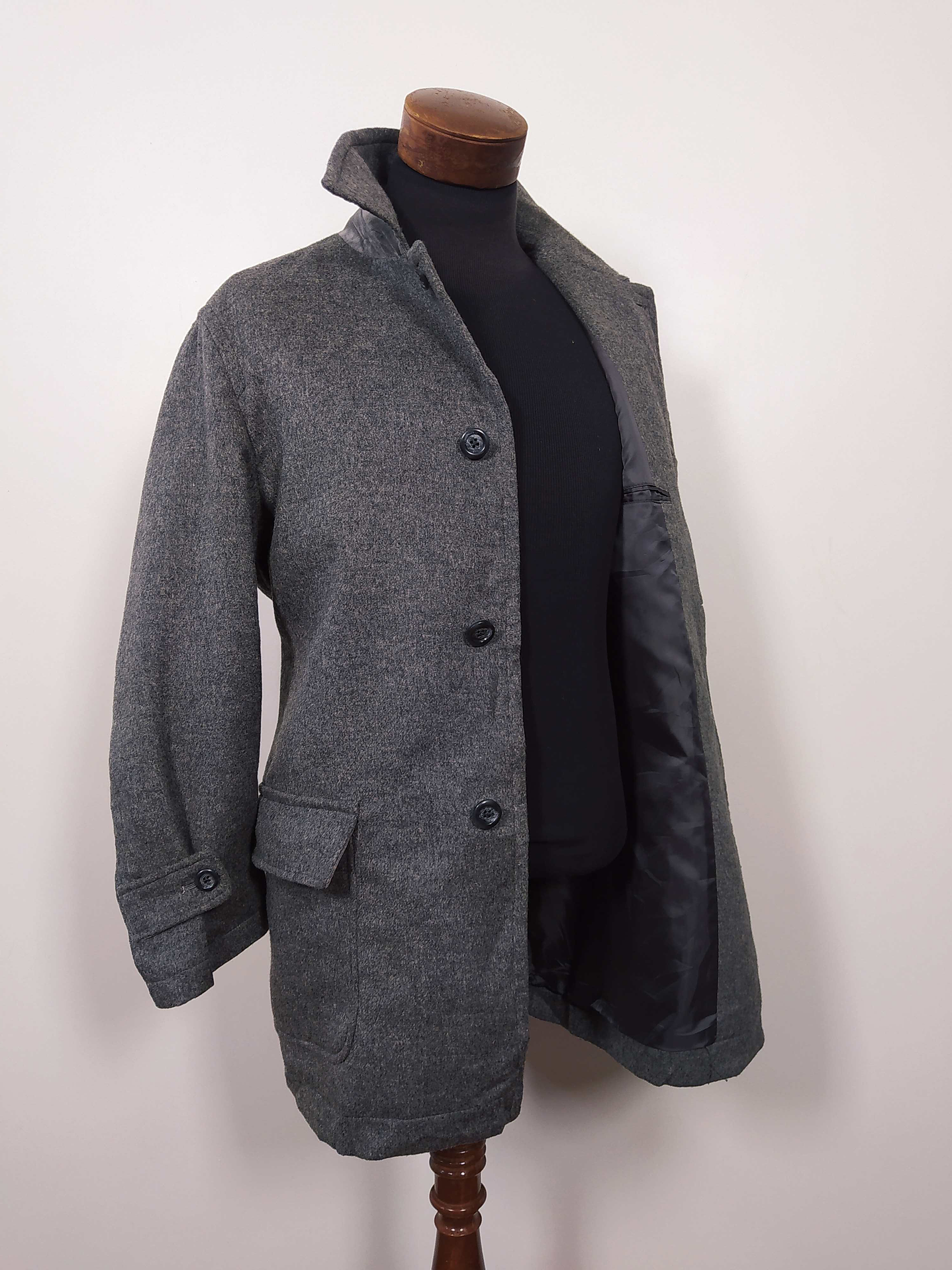 Abrigo Uniqlo 100% Lana Talla M 3