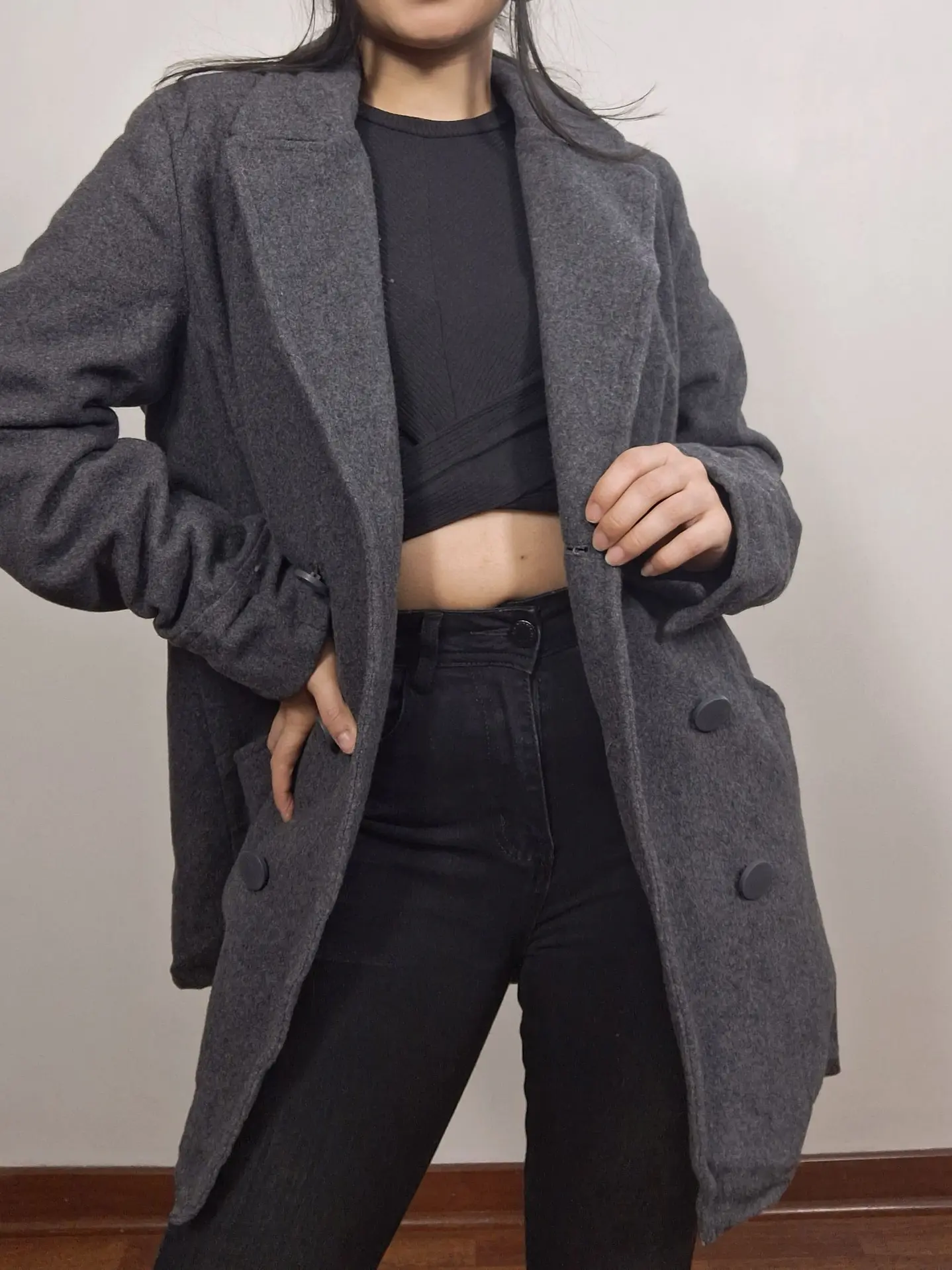 Abrigo mujer marinero lana plomo Talla M - MM33 2