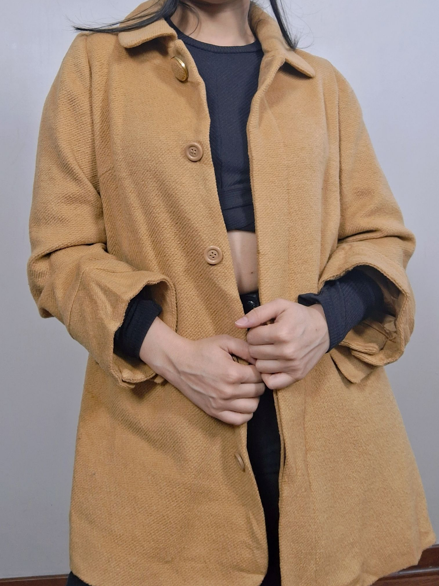 Abrigo mujer lana Favori camel Talla SM - MM32 1