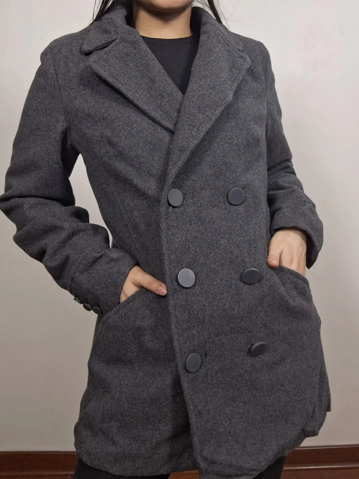 Abrigo mujer marinero lana plomo Talla M - MM33 1