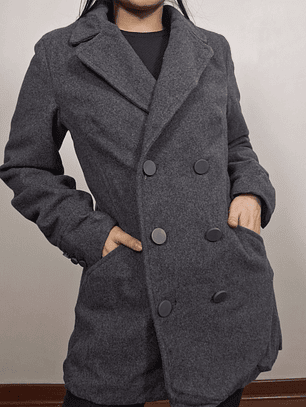 Abrigo mujer marinero lana plomo Talla M - MM33