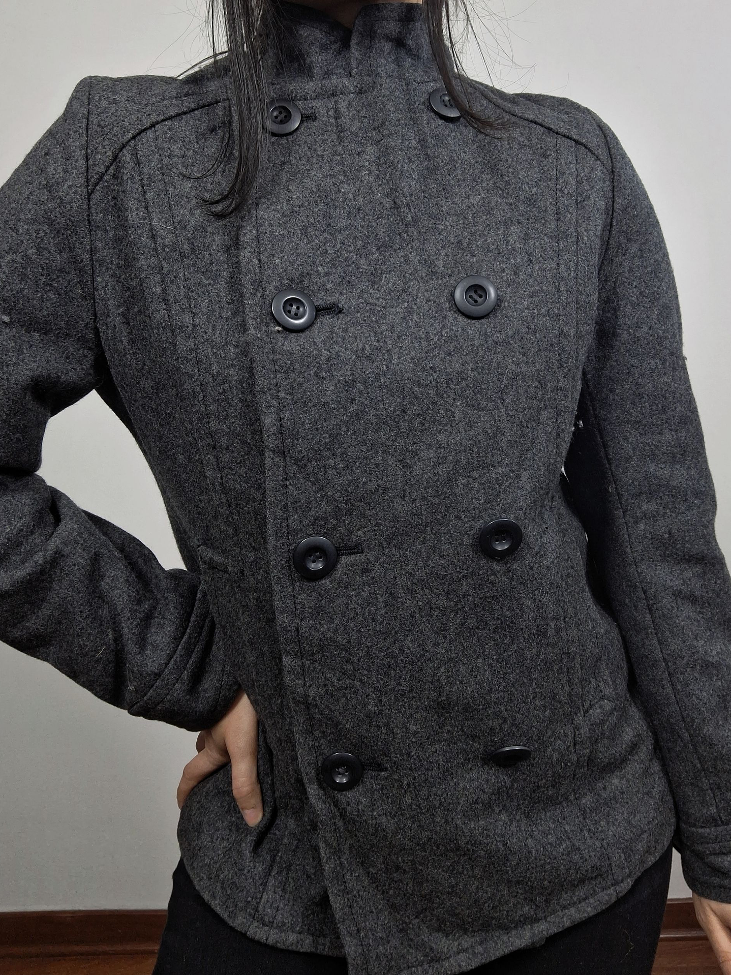 Abrigo mujer marinero lana Nice Claup plomo Talla XS -  MM35 4