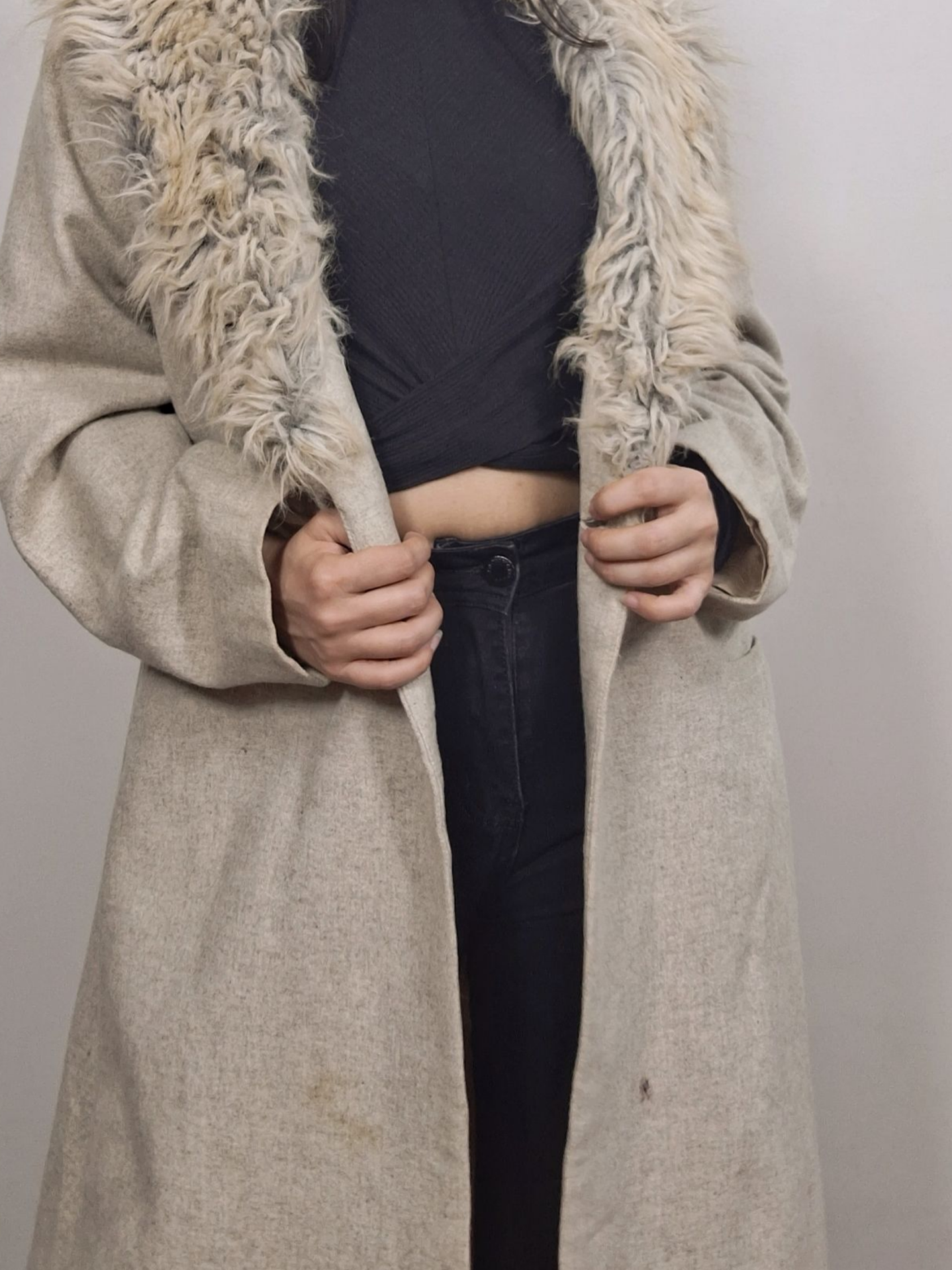 Abrigo largo mujer ZARA beige Talla M - MM43 2