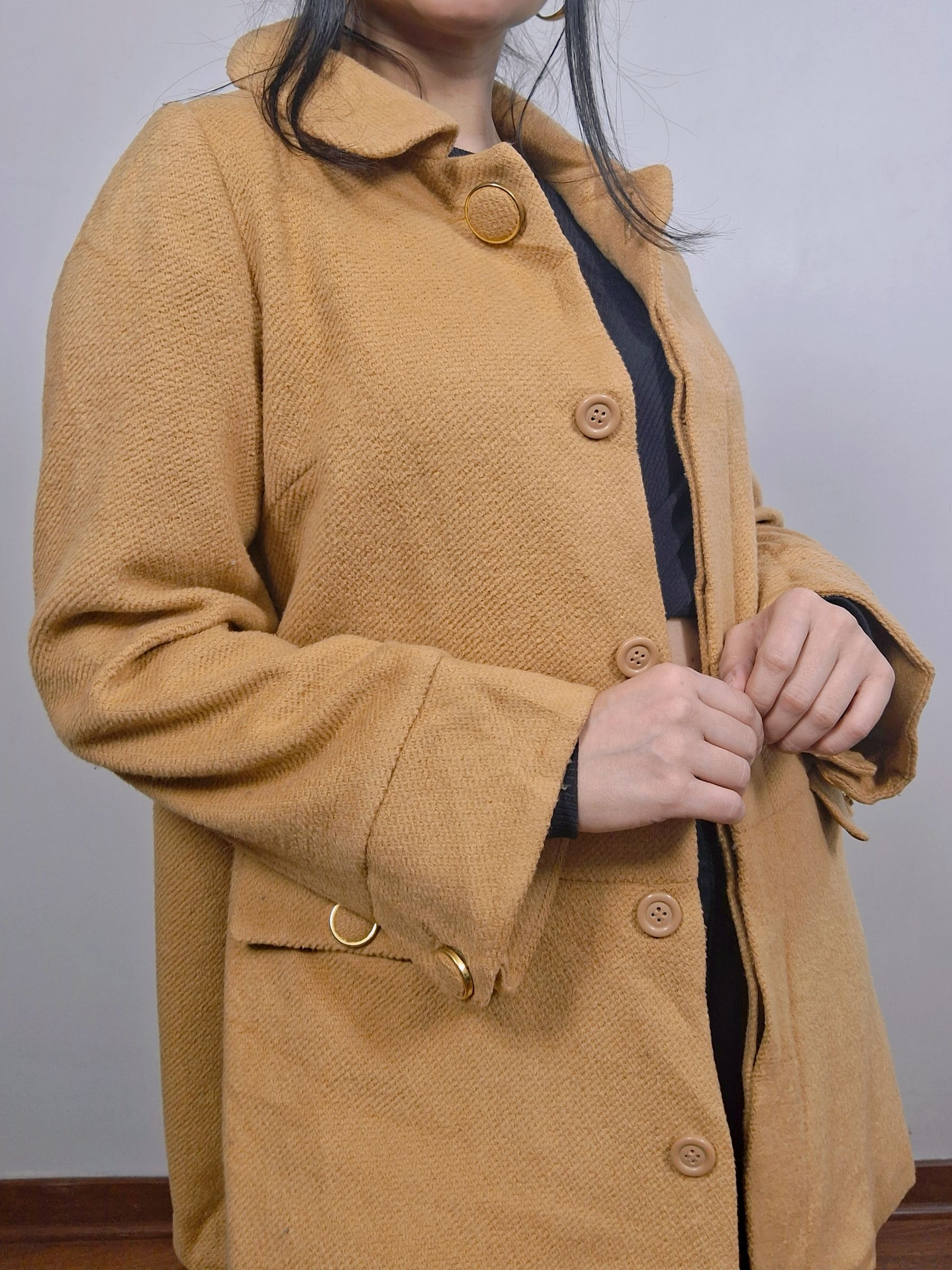 Abrigo mujer lana Favori camel Talla SM - MM32 4