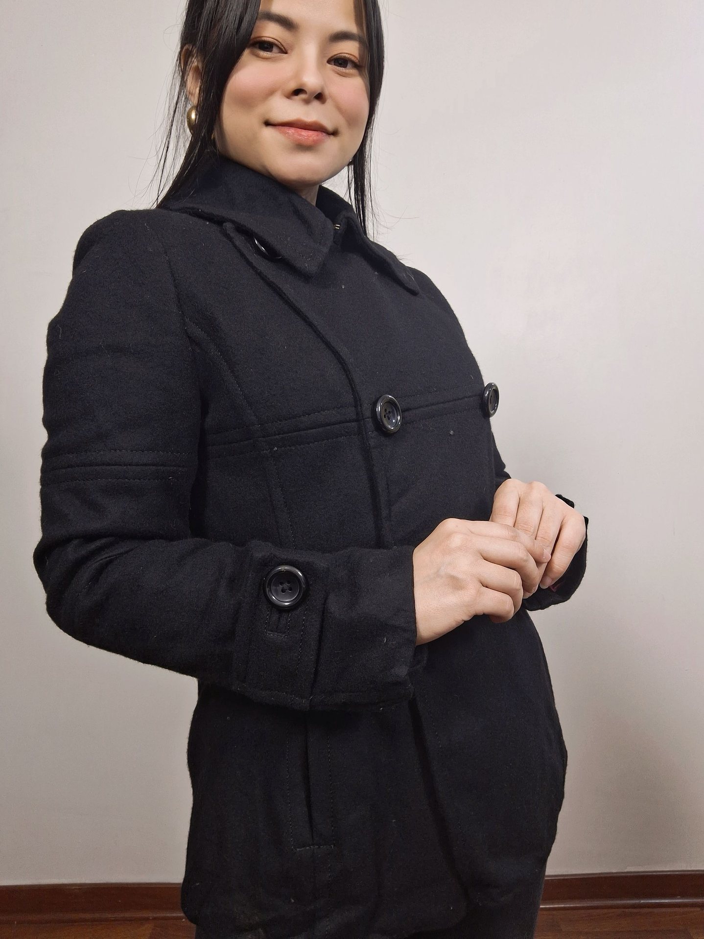 Abrigo mujer marinero pura lana AT negro Talla S nuevo - MM37 3