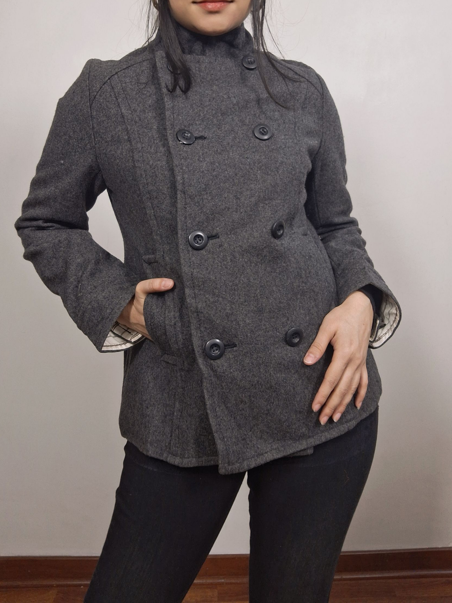 Abrigo mujer marinero lana Nice Claup plomo Talla XS -  MM35 2