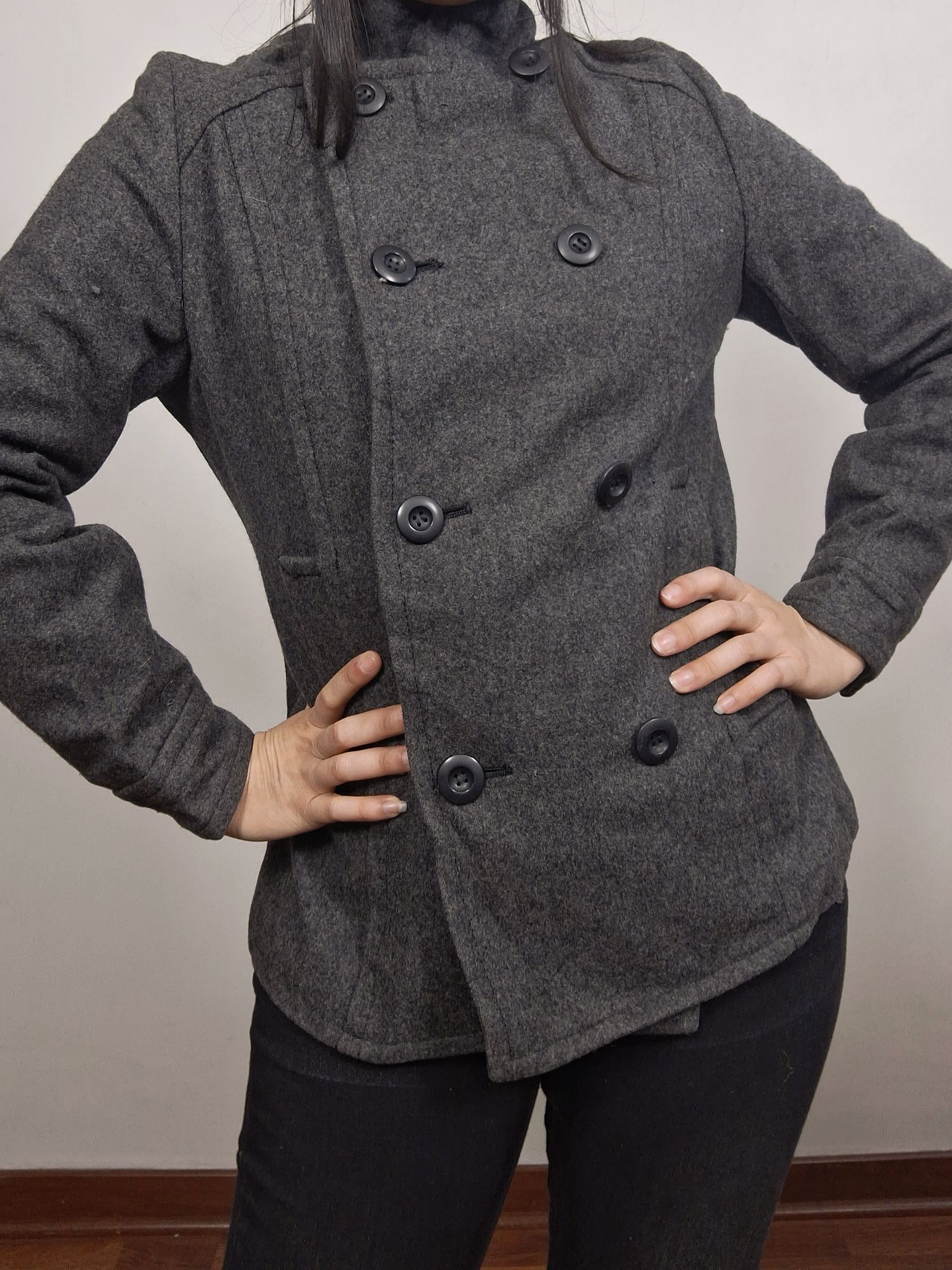 Abrigo mujer marinero lana Nice Claup plomo Talla XS -  MM35 1