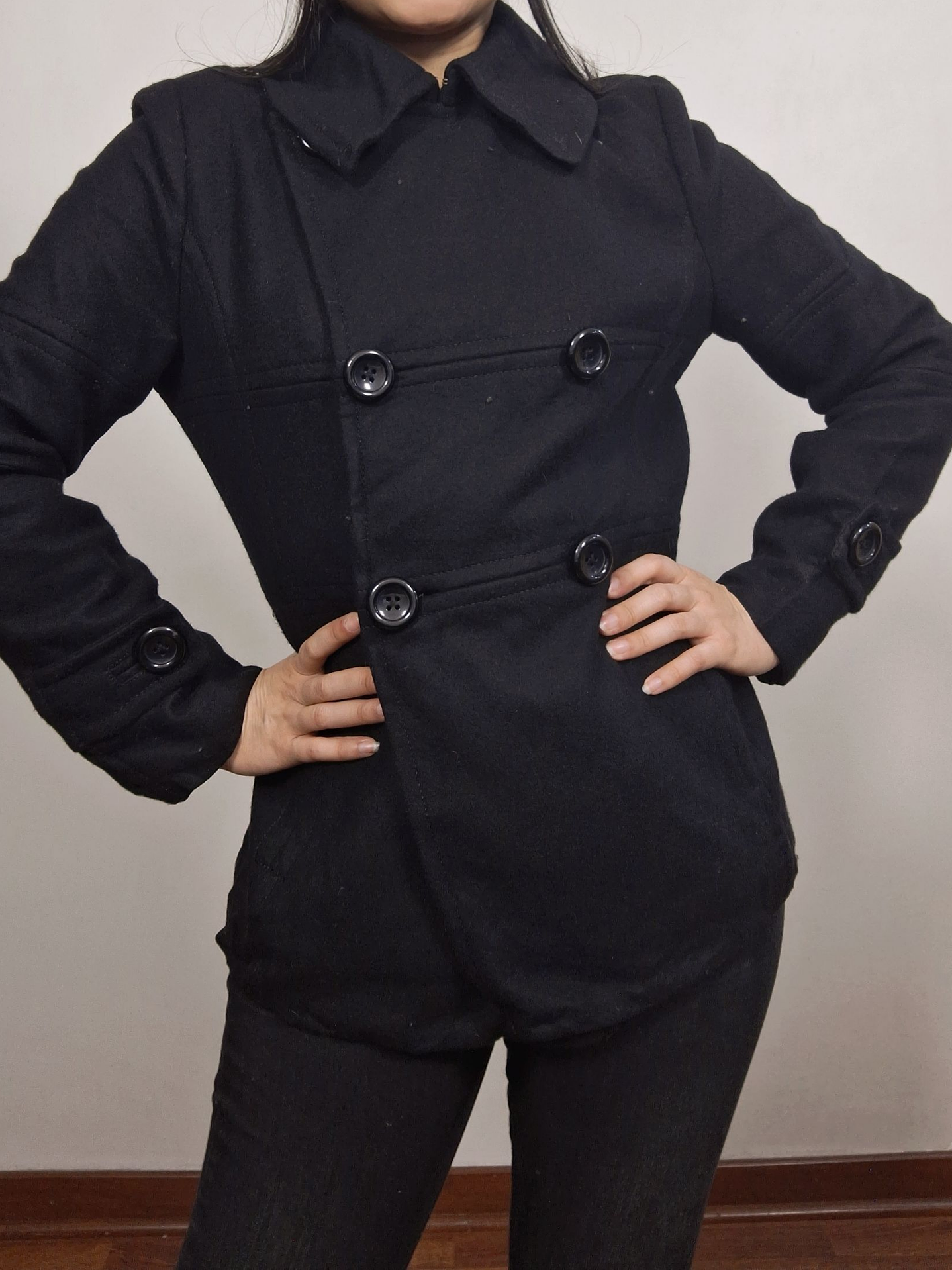 Abrigo mujer marinero pura lana AT negro Talla S nuevo - MM37 1