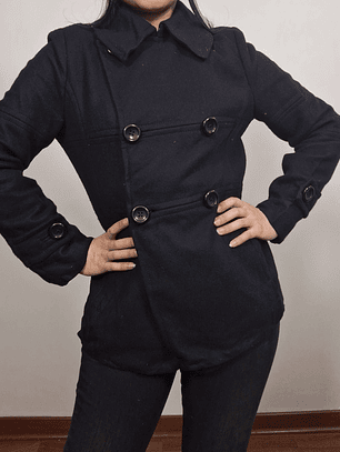 Abrigo mujer marinero pura lana AT negro Talla S nuevo - MM37