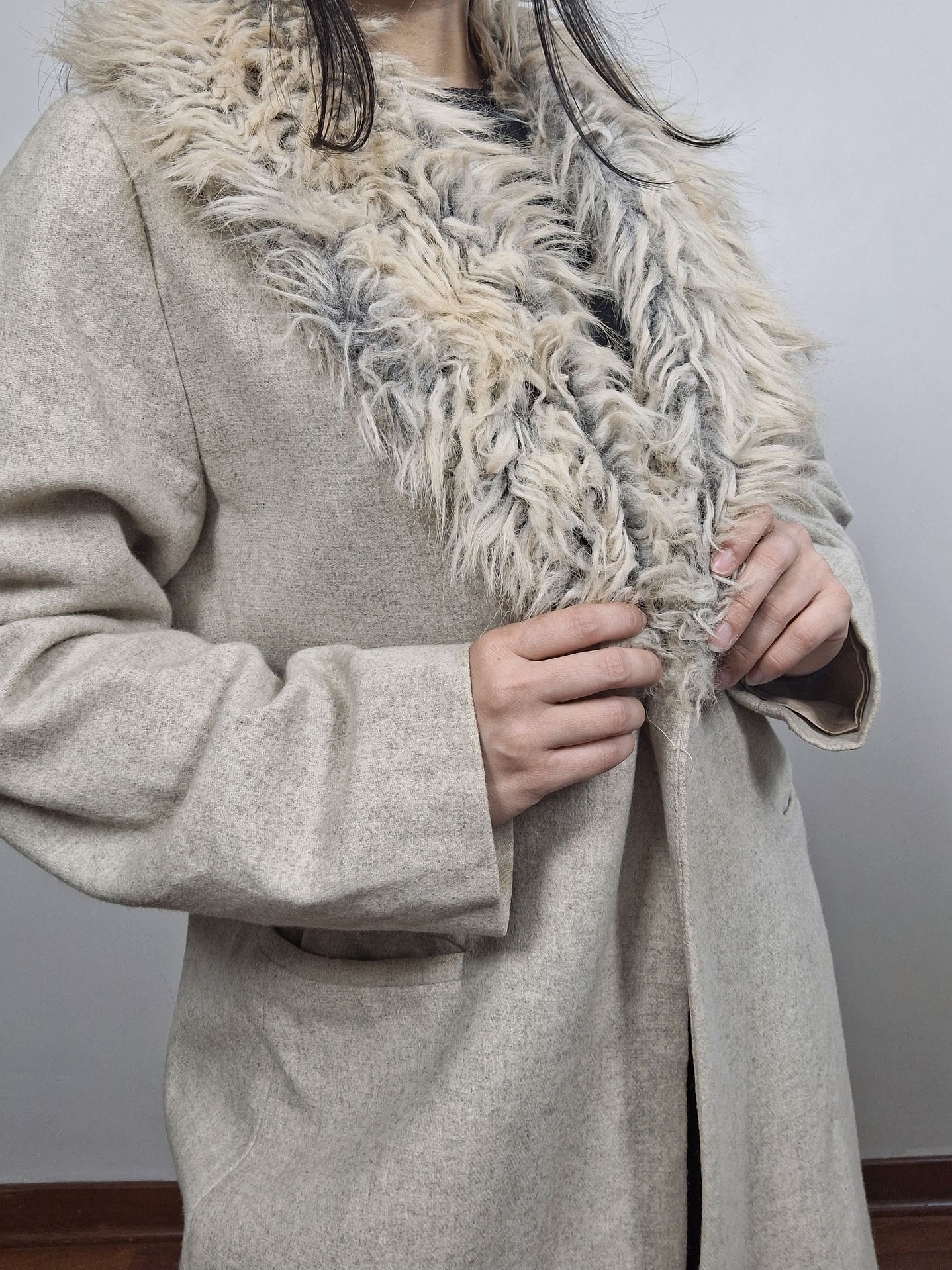 Abrigo largo mujer ZARA beige Talla M - MM43 5