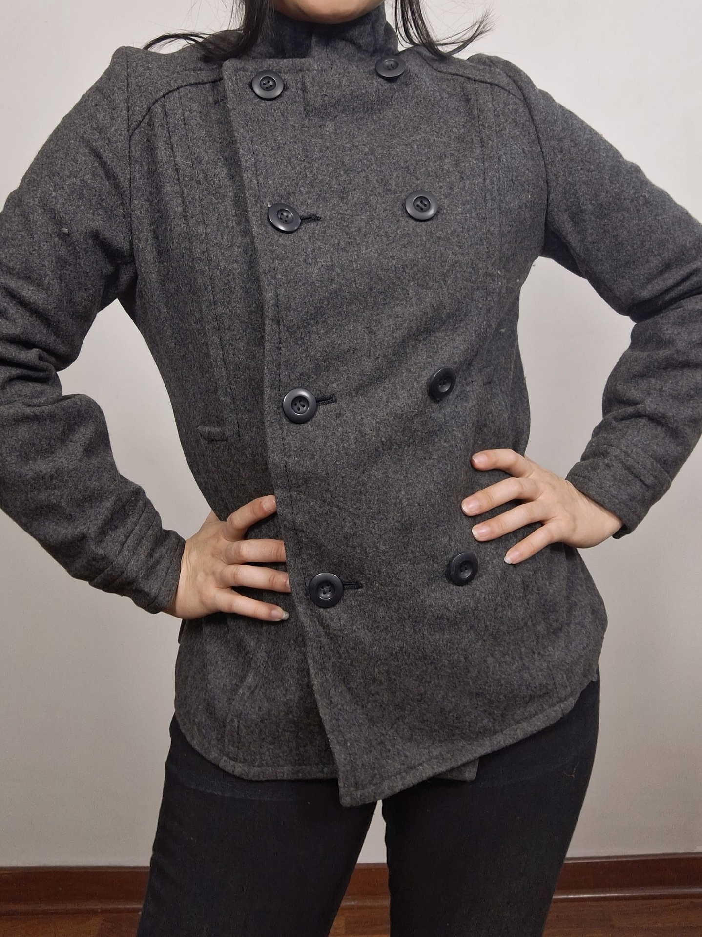 Abrigo mujer marinero lana Nice Claup plomo Talla XS -  MM35 3