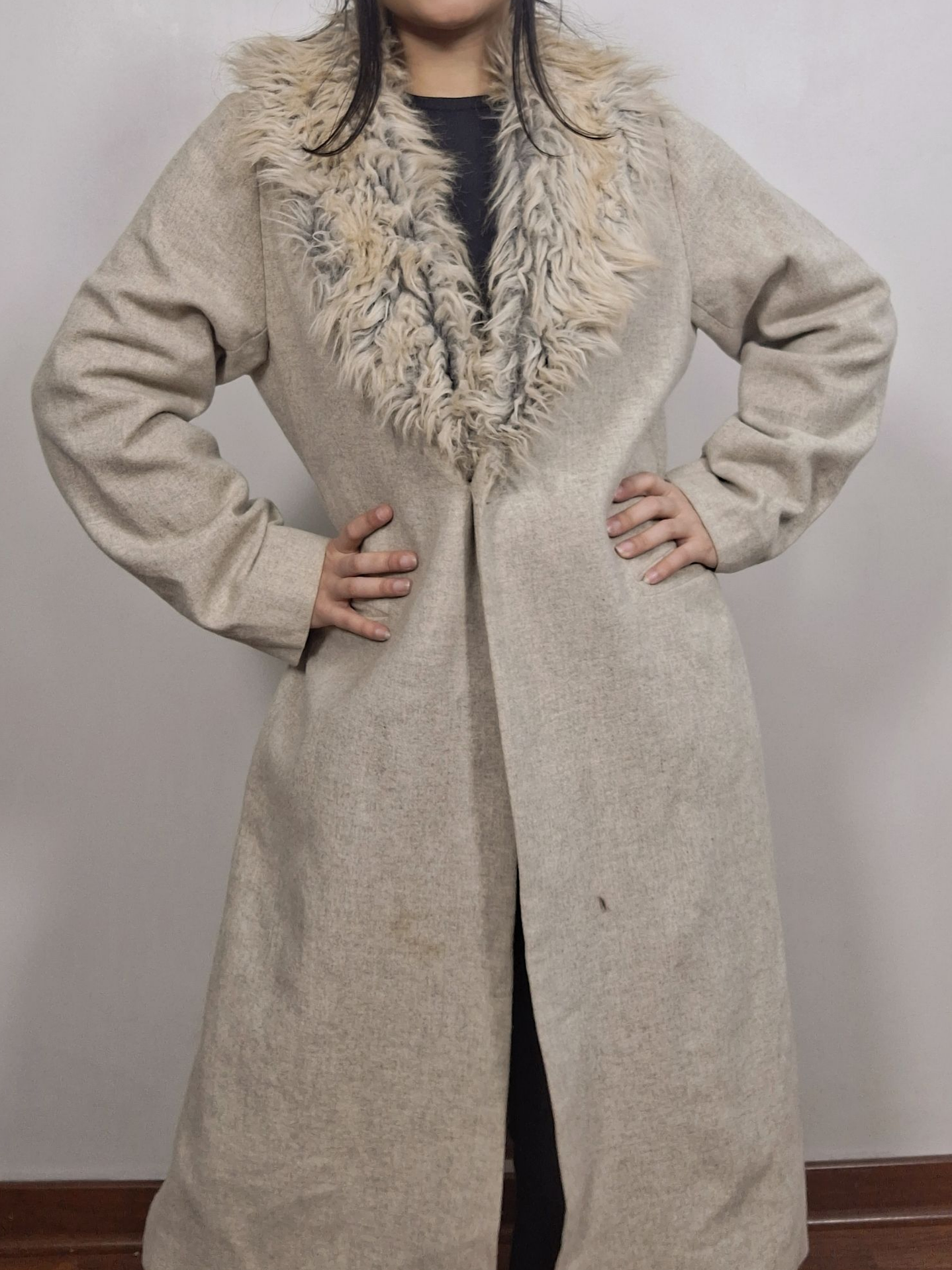 Abrigo largo mujer ZARA beige Talla M - MM43 1