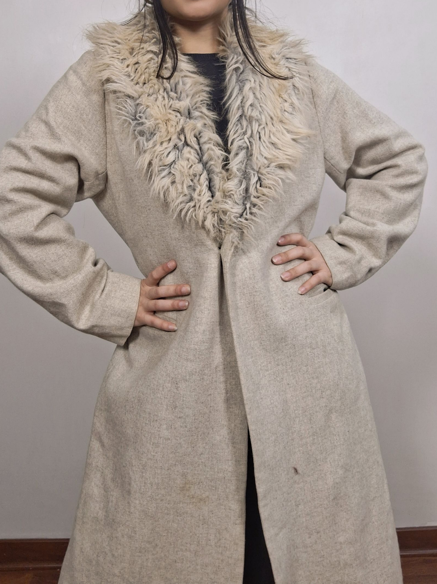 Abrigo largo mujer ZARA beige Talla M - MM43 6