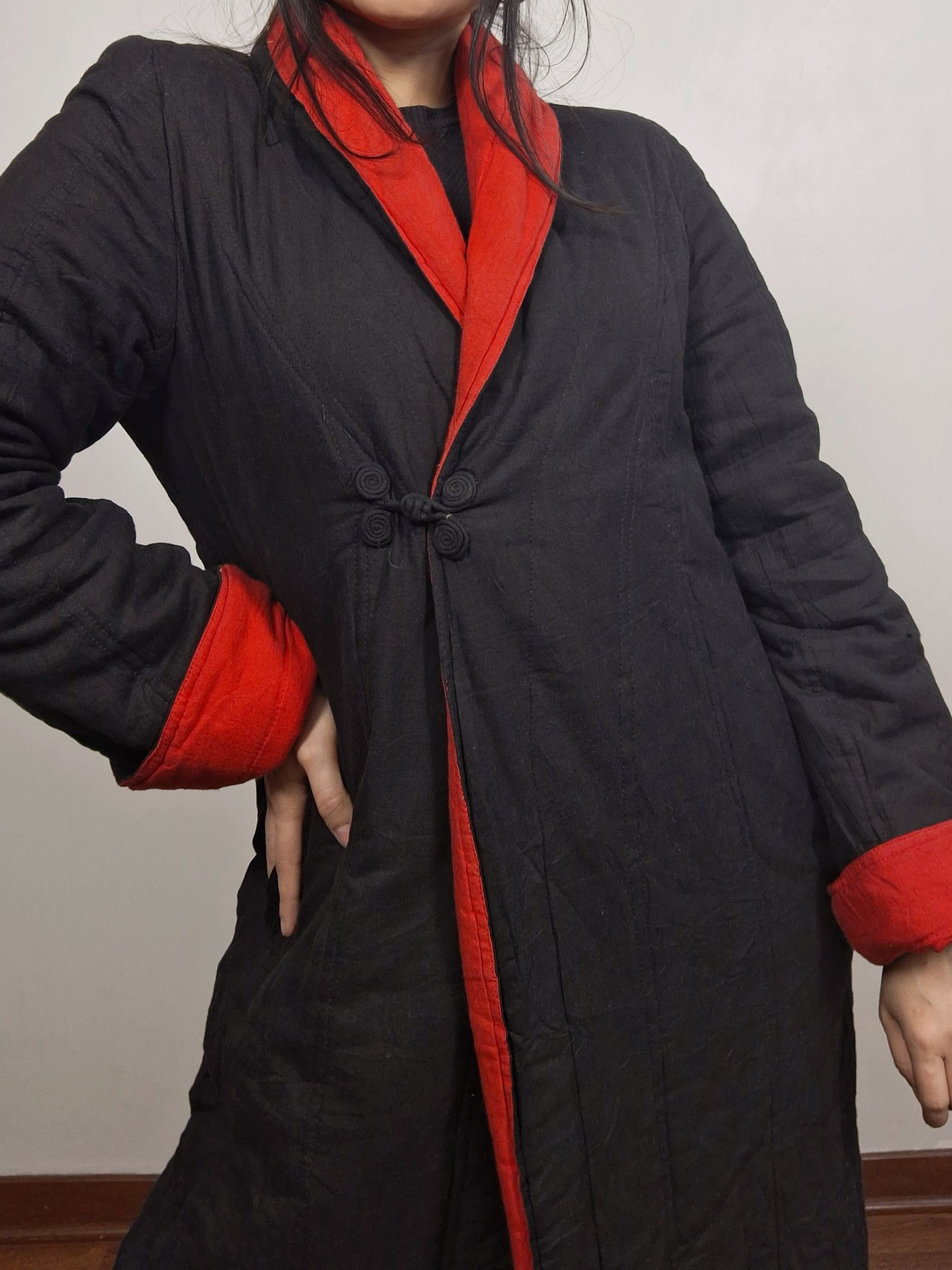 Abrigo mujer reversible negro rojo  2 en 1 Talla SM - MM41 4