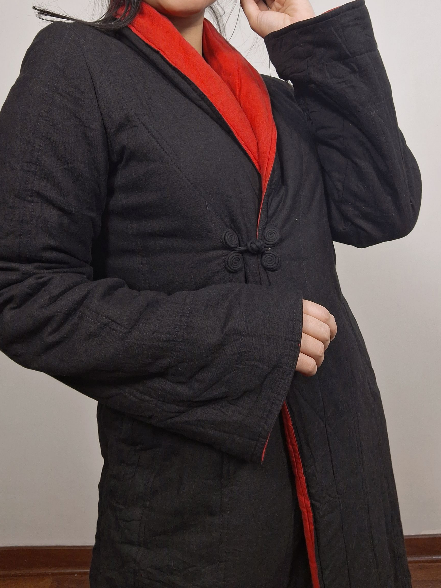 Abrigo mujer reversible negro rojo  2 en 1 Talla SM - MM41 6