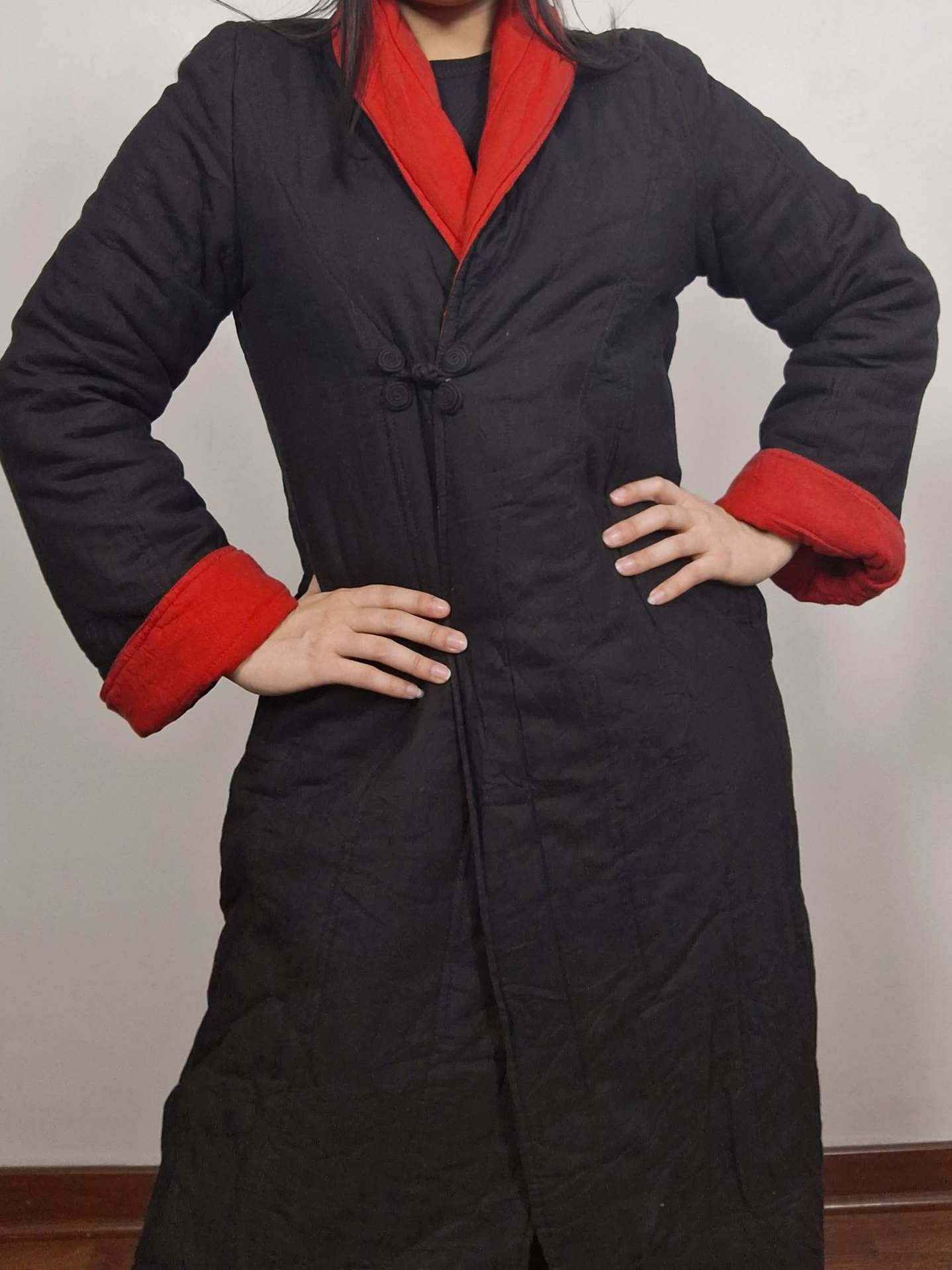 Abrigo mujer reversible negro rojo  2 en 1 Talla SM - MM41 3