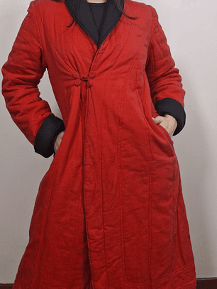 Abrigo mujer reversible negro rojo  2 en 1 Talla SM - MM41