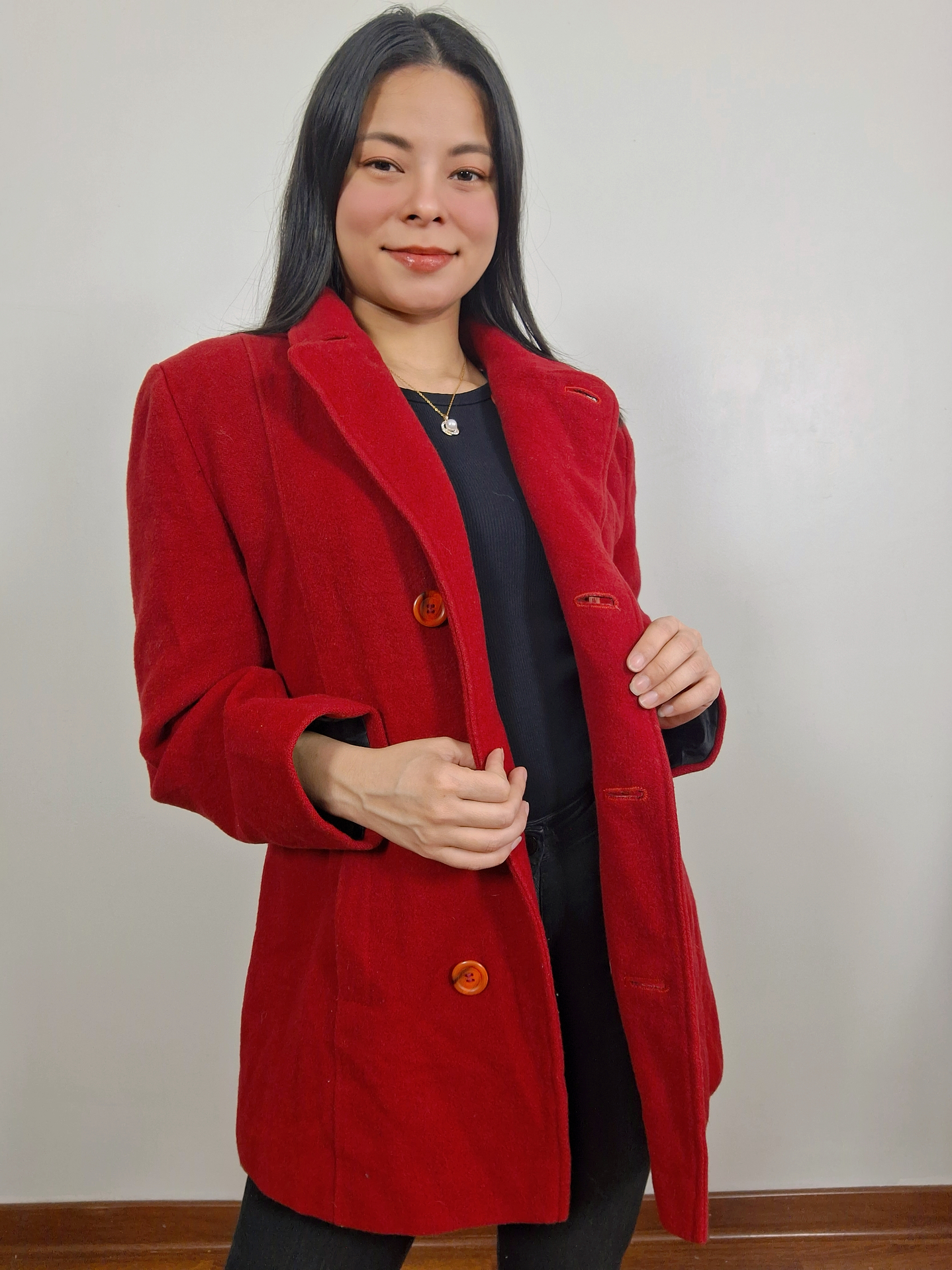 Abrigo mujer lana rojo TALLA M. MM30B 2