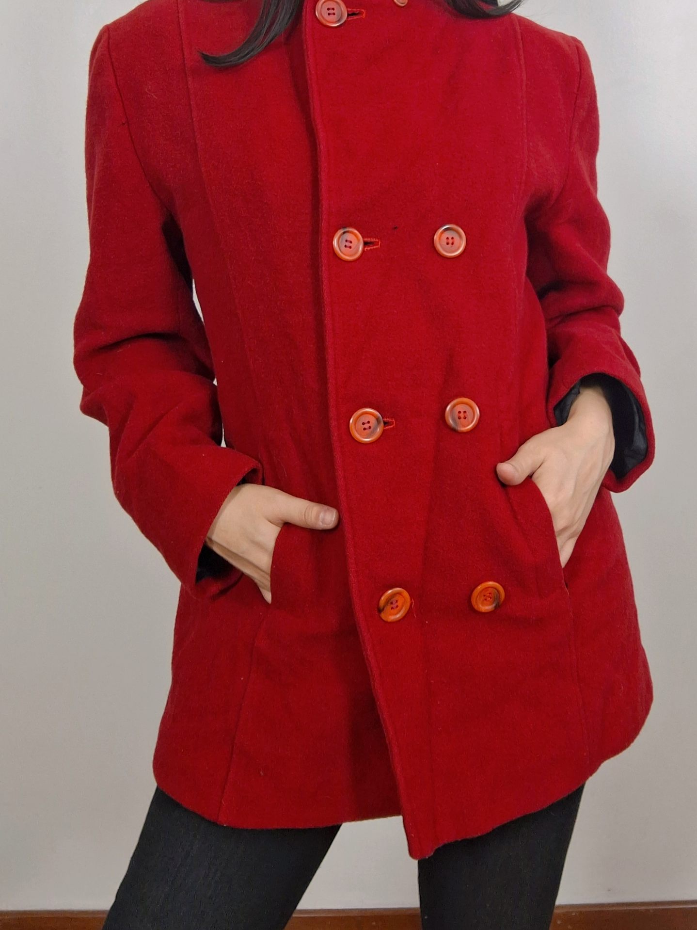 Abrigo mujer lana rojo TALLA M. MM30B 1