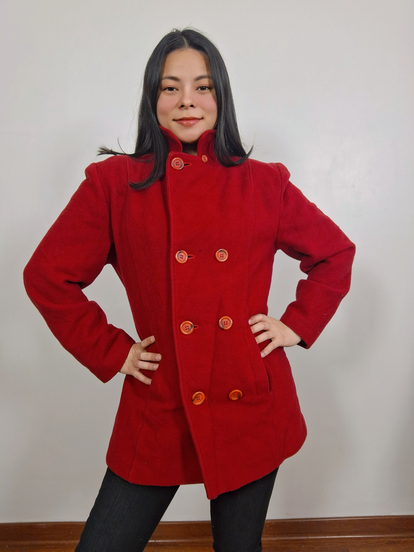 Abrigo mujer lana rojo TALLA M. MM30B 3