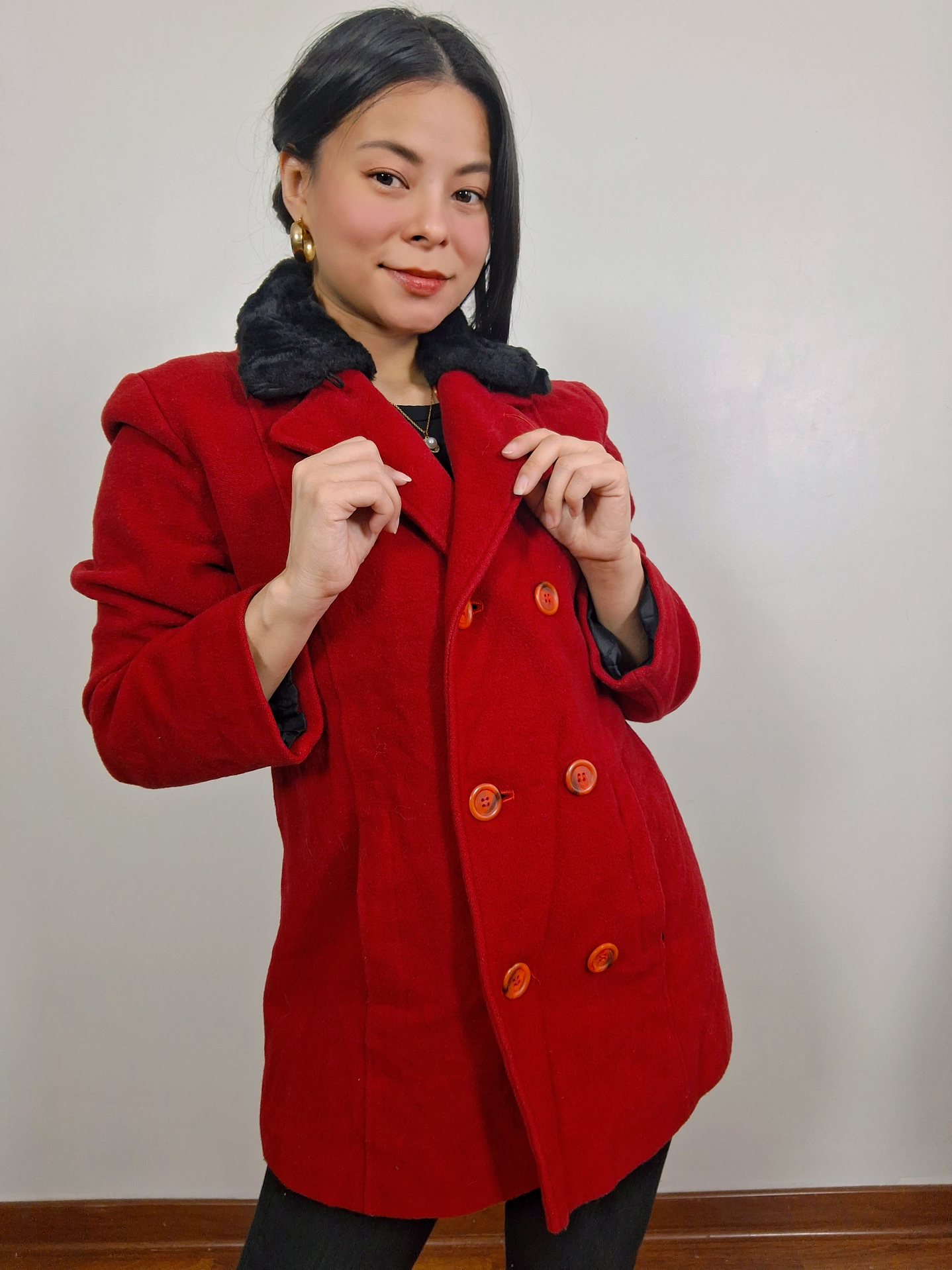 Abrigo mujer lana rojo TALLA M. MM30B 4