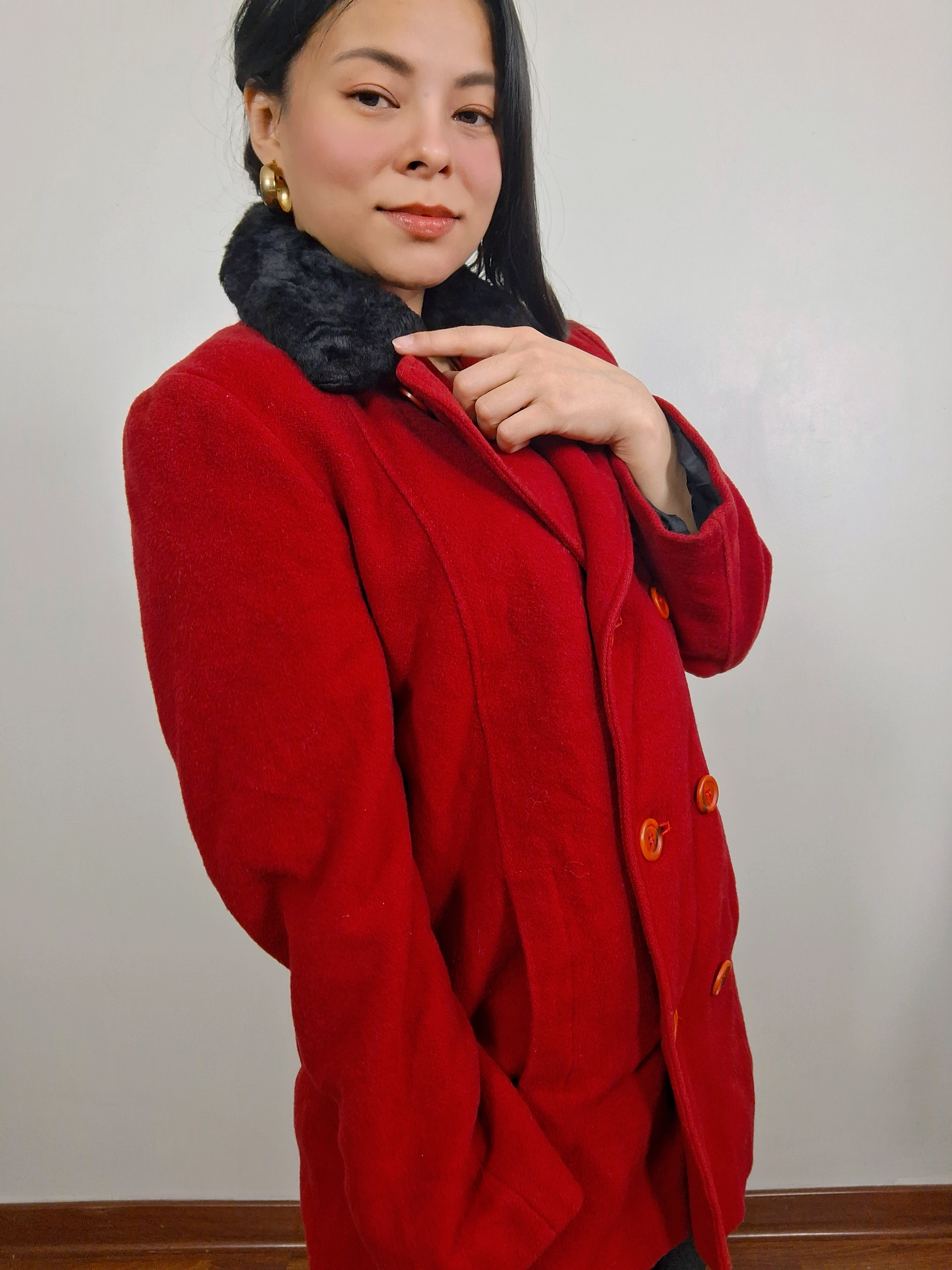 Abrigo mujer lana rojo TALLA M. MM30B 5