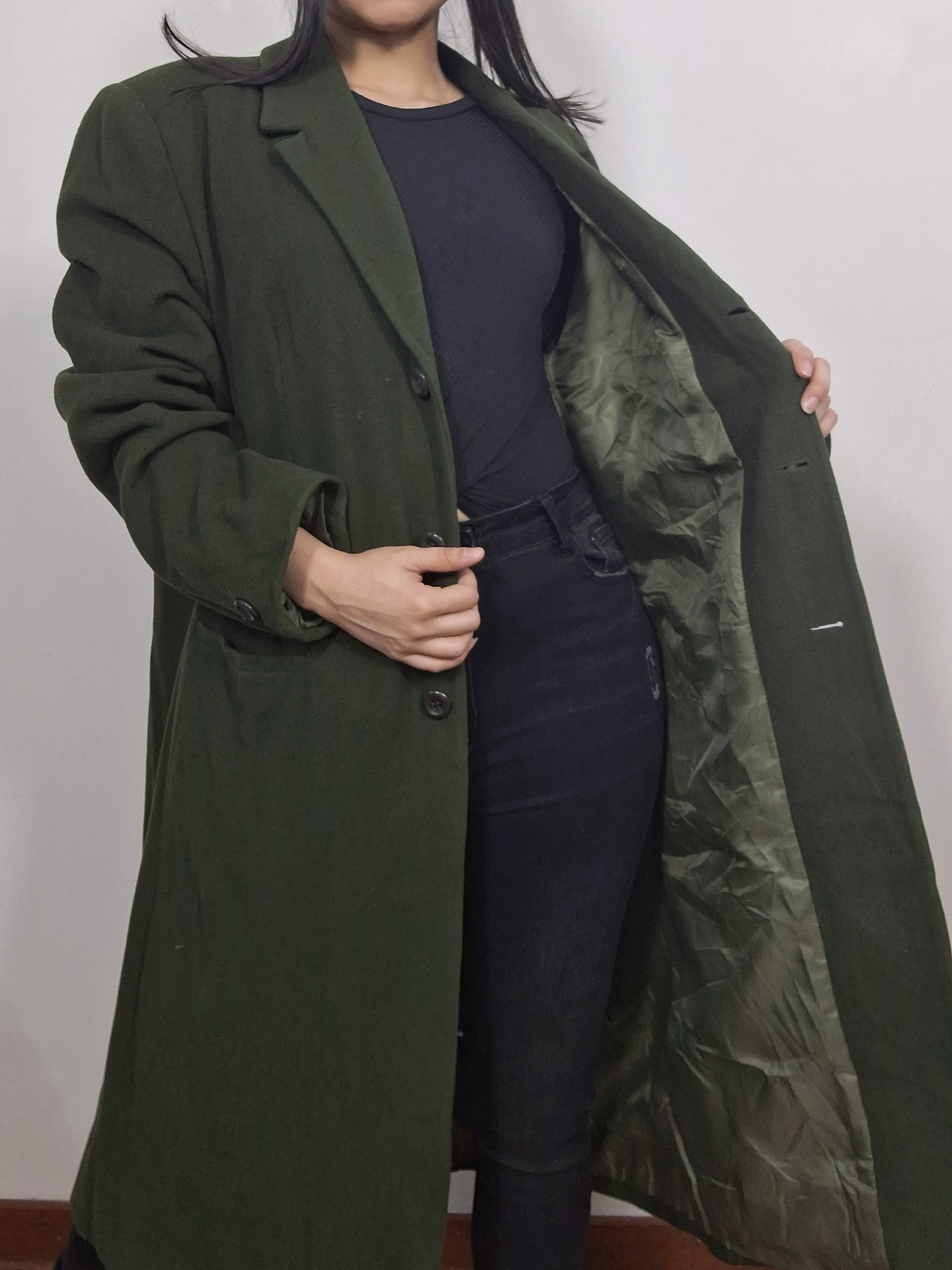 Abrigo lana mujer verde TALLA M - MM53 2