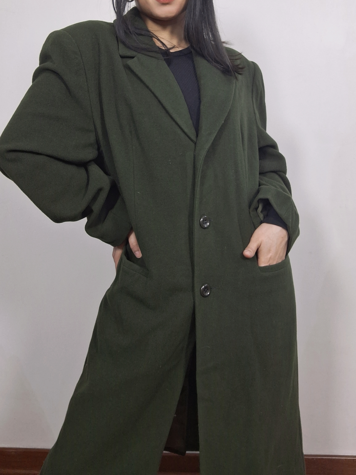 Abrigo lana mujer verde TALLA M - MM53 1