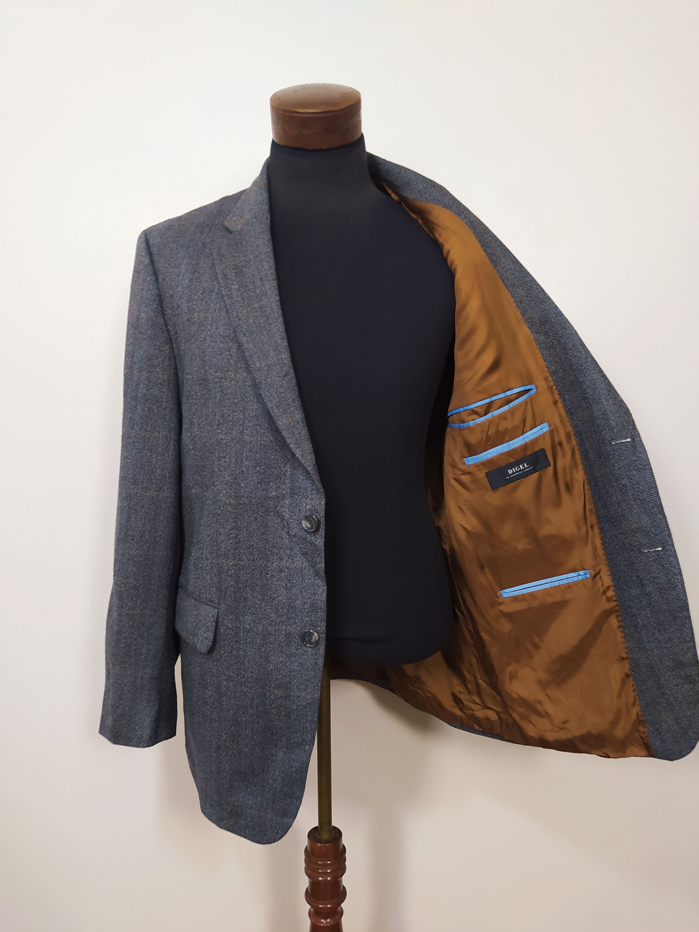 Chaqueta pura Lana Tweed Digel Plomo Talla L  5