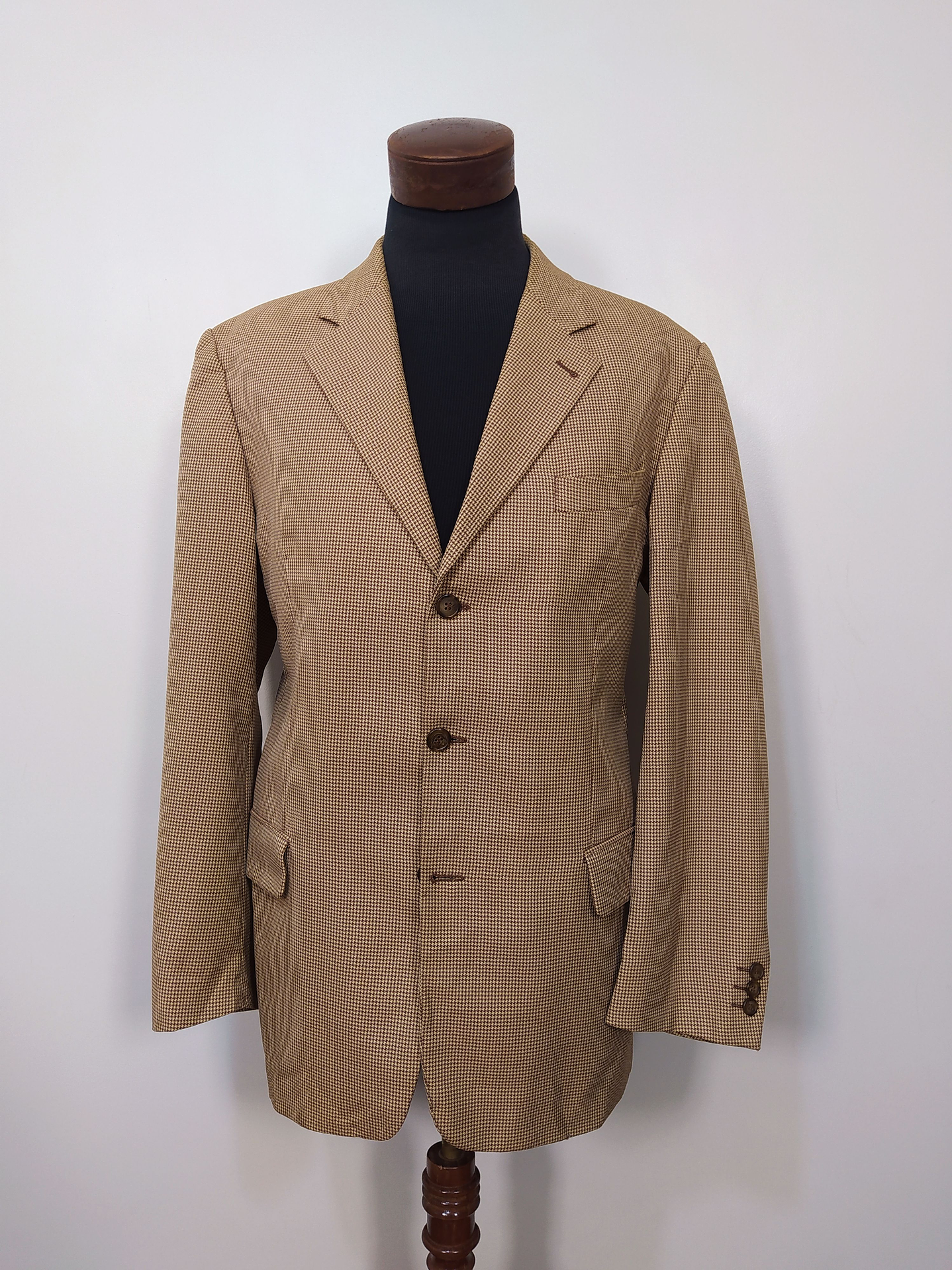 Chaqueta Pata de Gallo Rojo Café Crema Talla ML - Código BH49 1