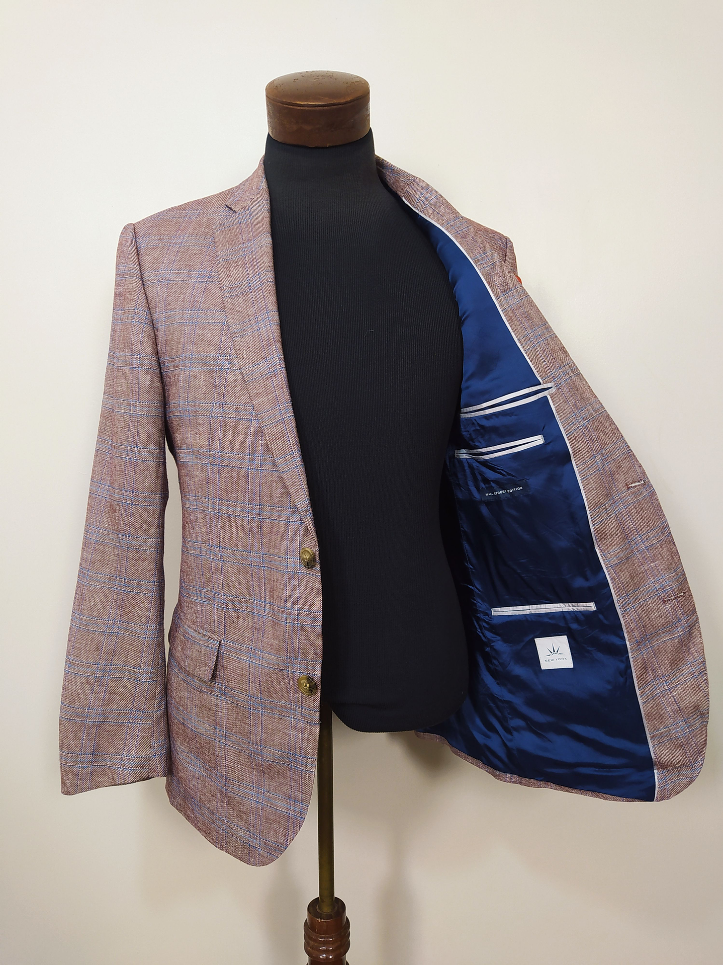 Blazer Andrew James en mezcla de lana y lino – Patrón escocés premium tonos tierra y azul | Talla M 6