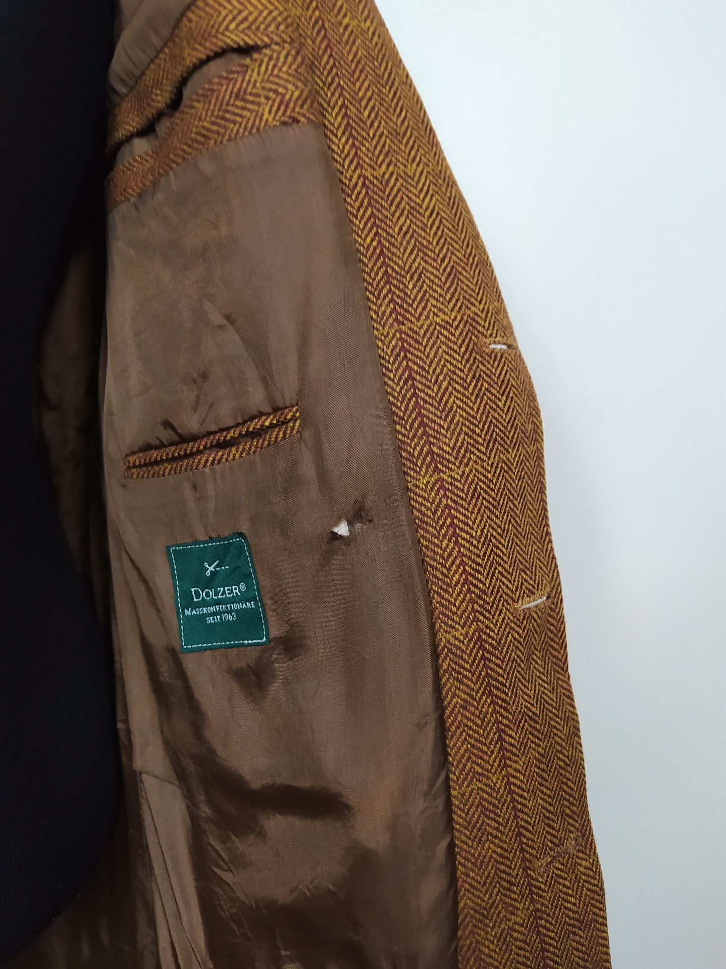 Blazer pura lana virgen hombre Dozler Café Ladrillo Talla L  7