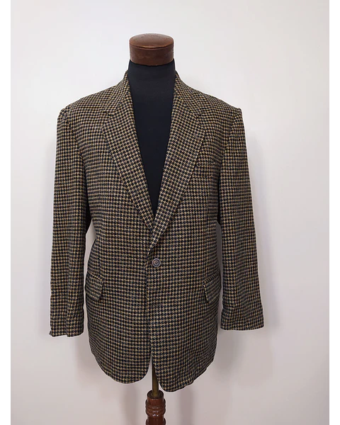 Blazer pura lana virgen Campus Pata de Gallo Café y Negro Talla XL - Código BH53