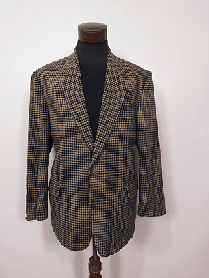 Blazer pura lana virgen Campus Pata de Gallo Café y Negro Talla XL - Código BH53