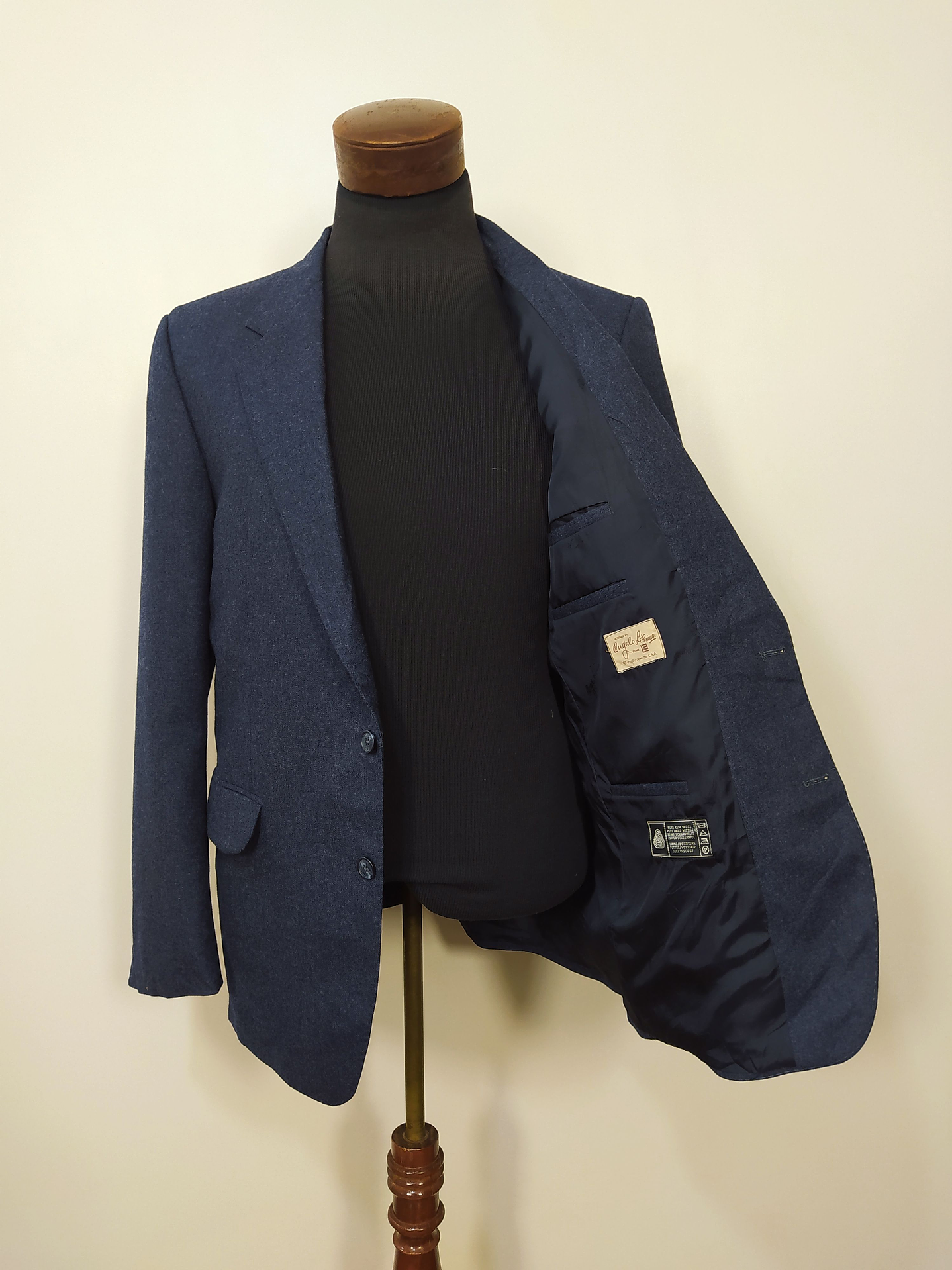 Chaqueta pura lana virgen Angelo Litrico 2 Botones Azul Talla M  5