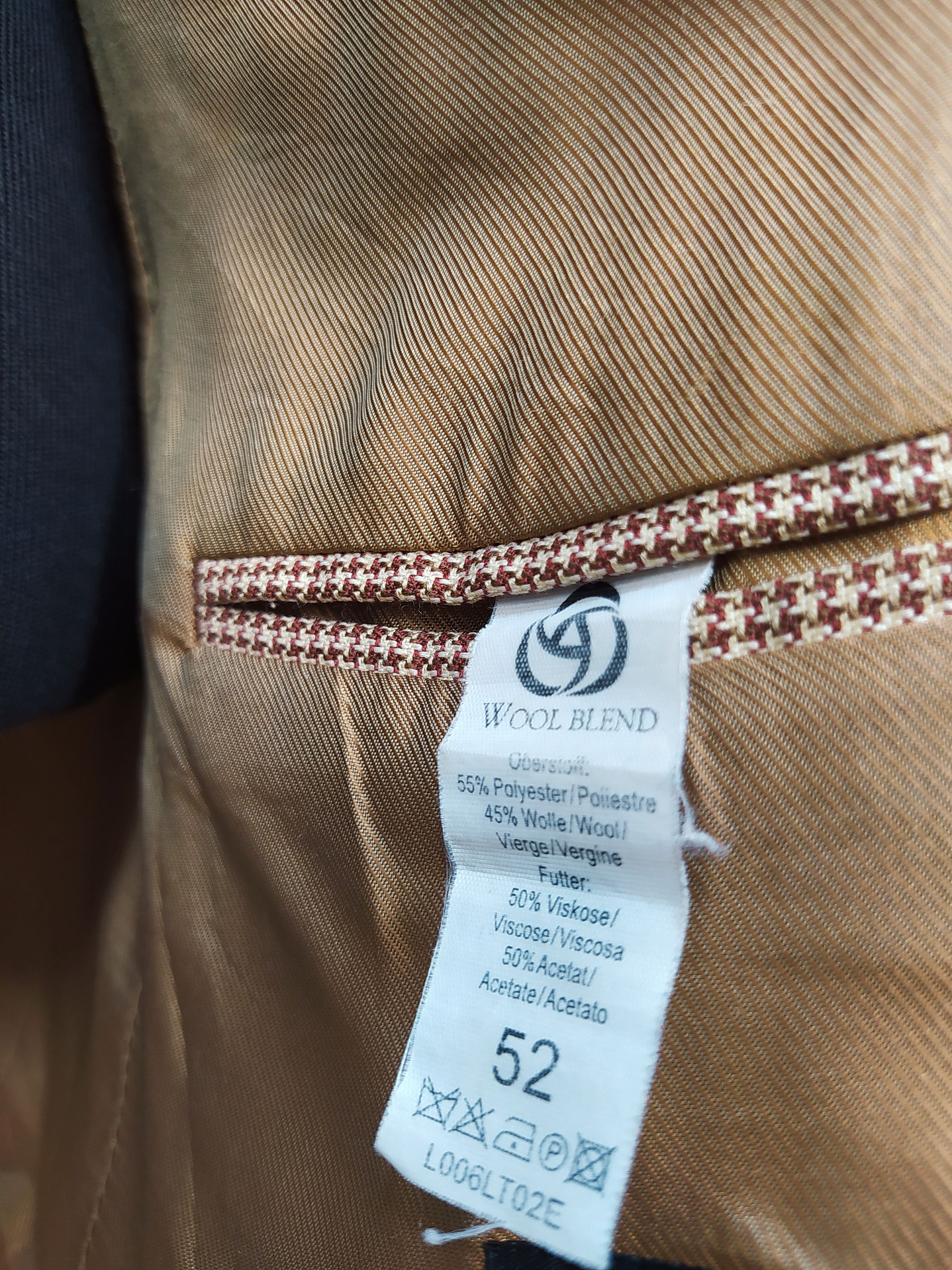 Chaqueta Pata de Gallo Rojo Café Crema Talla ML - Código BH49 6