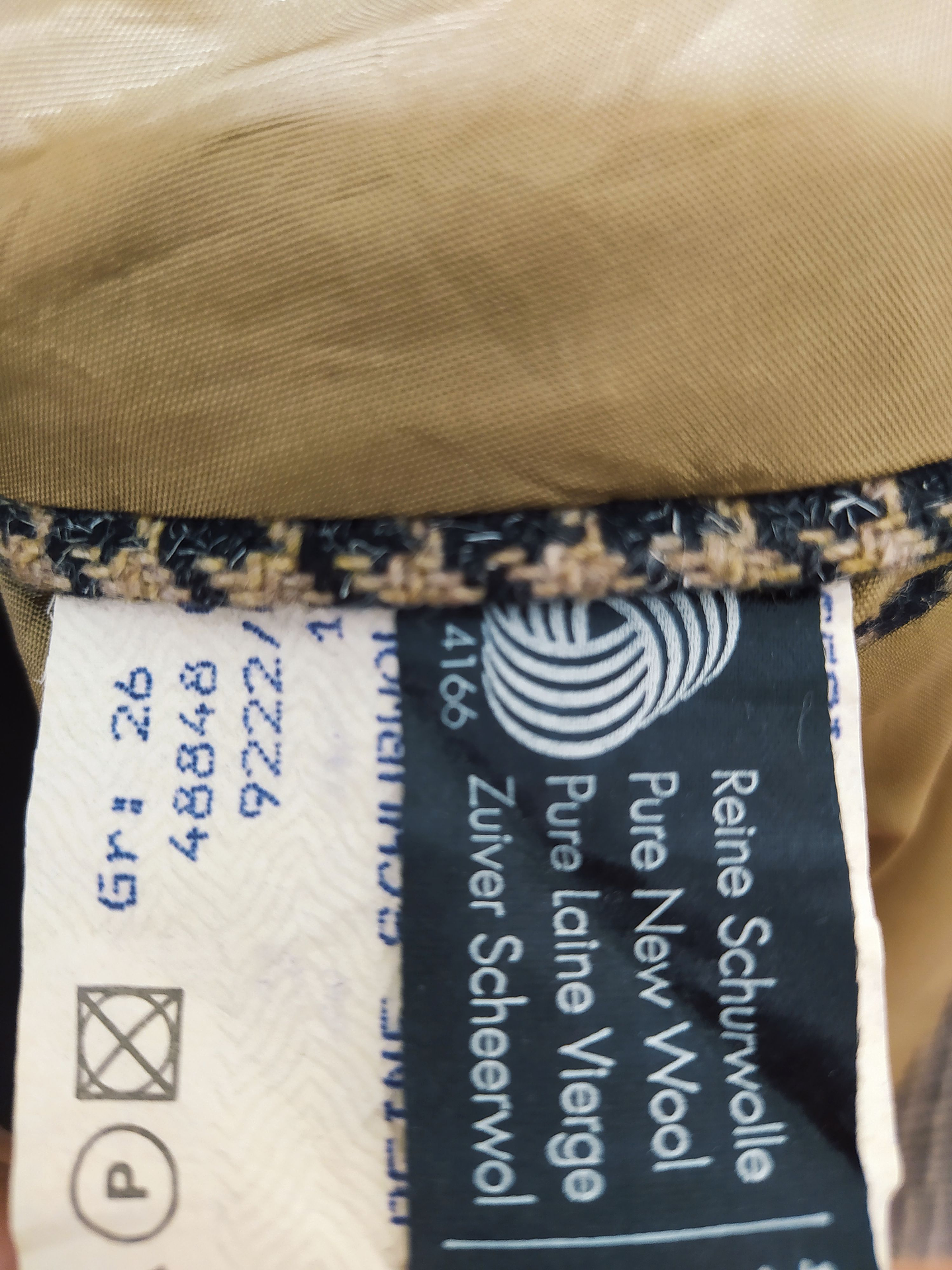 Blazer pura lana virgen Campus Pata de Gallo Café y Negro Talla XL - Código BH53 11