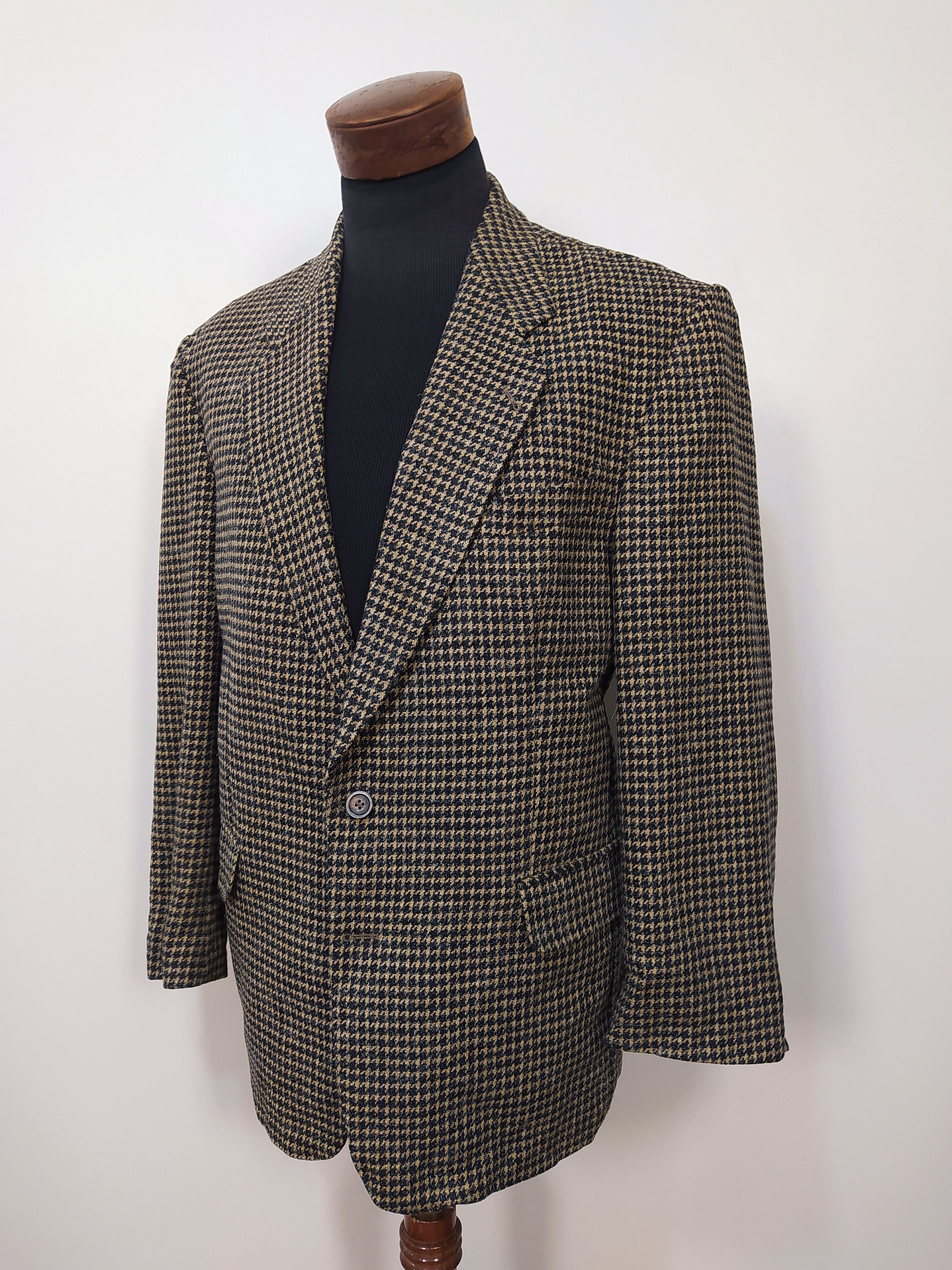 Blazer pura lana virgen Campus Pata de Gallo Café y Negro Talla XL - Código BH53 4