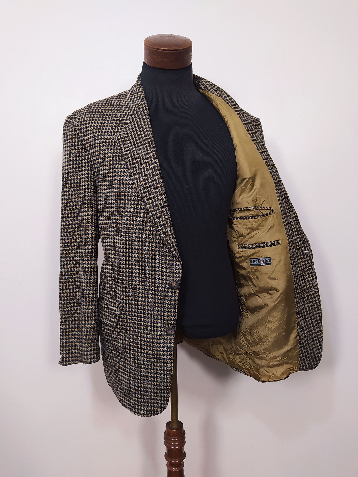 Blazer pura lana virgen Campus Pata de Gallo Café y Negro Talla XL - Código BH53 8