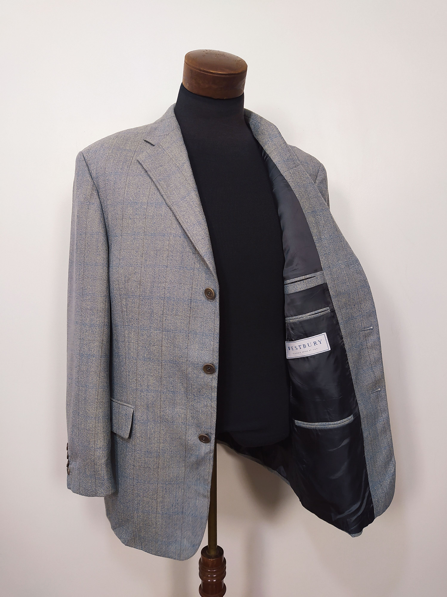 Blazer pura lana virgen hombre Westbury Celeste Talla L - Código BH56 4