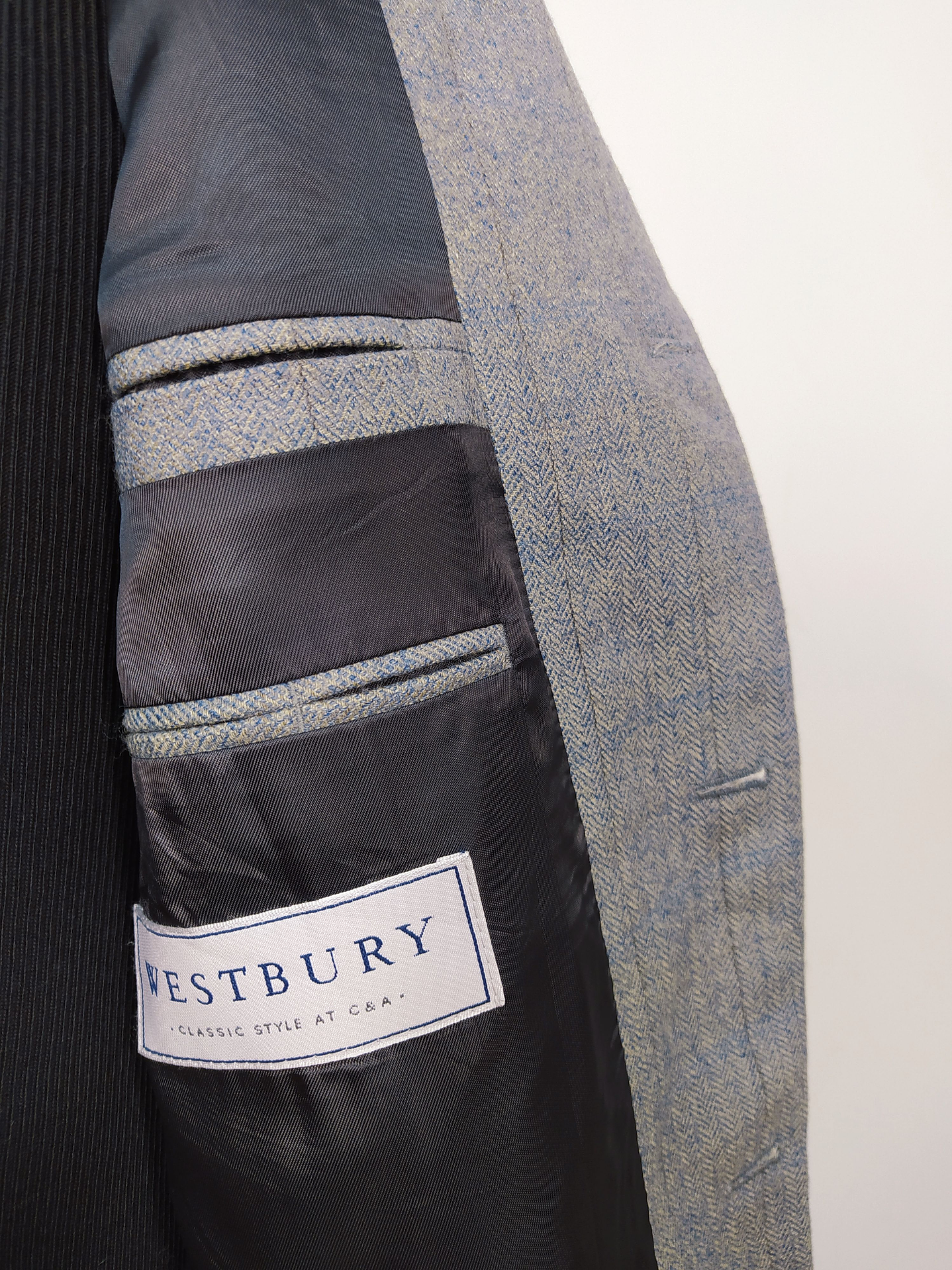 Blazer pura lana virgen hombre Westbury Celeste Talla L - Código BH56 5