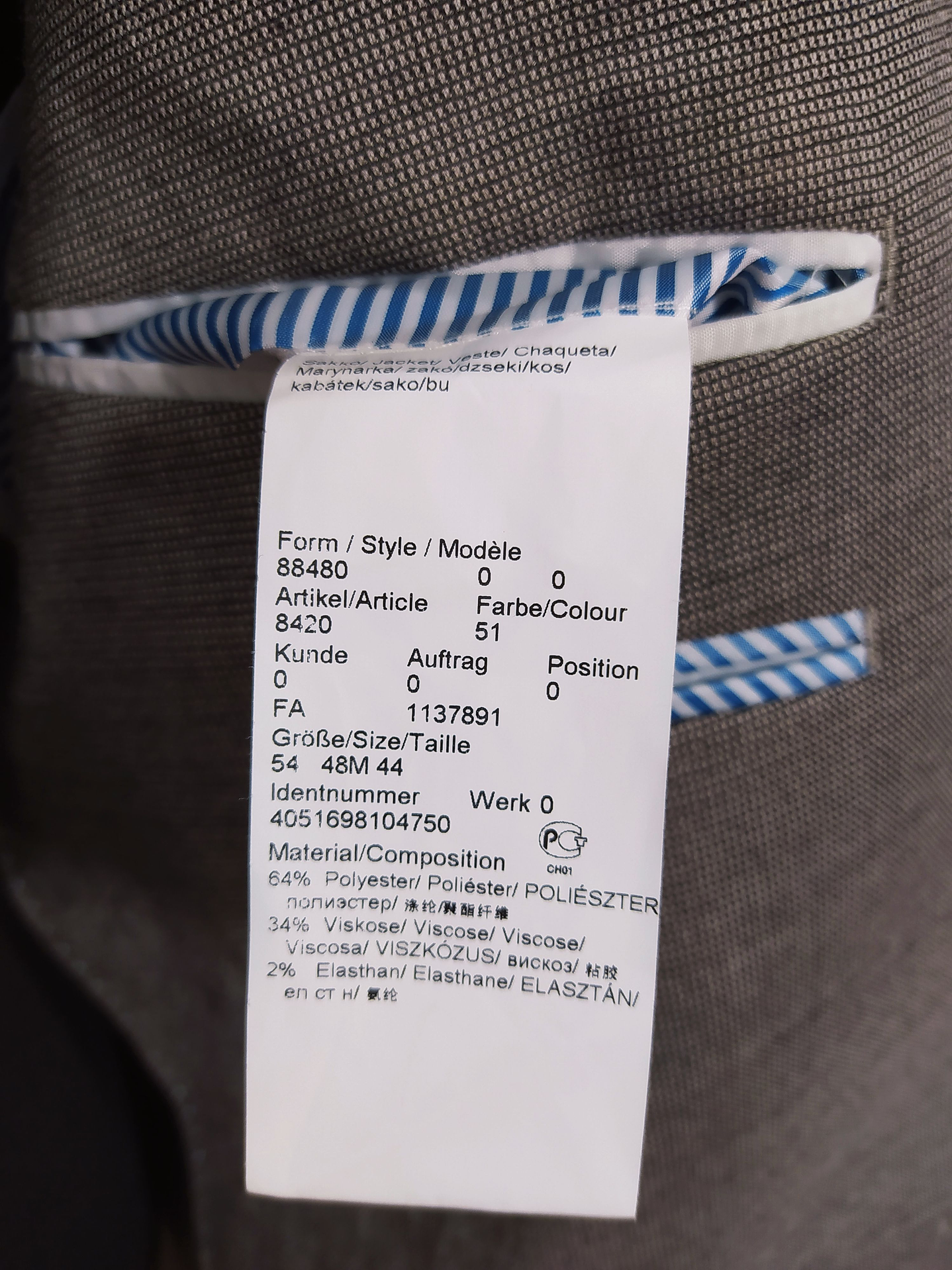 Chaqueta Hechter Gris Talla L - Código BH65 4