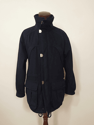 Abrigo lana hombre Simpatex impermeable azul TALLA L (C69)