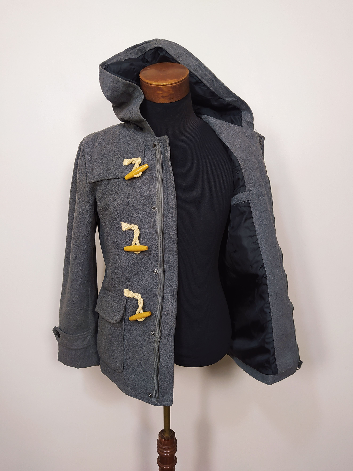 Abrigo montgomery lana hombre BLAZE premium Gris Talla SM - Código C89 6