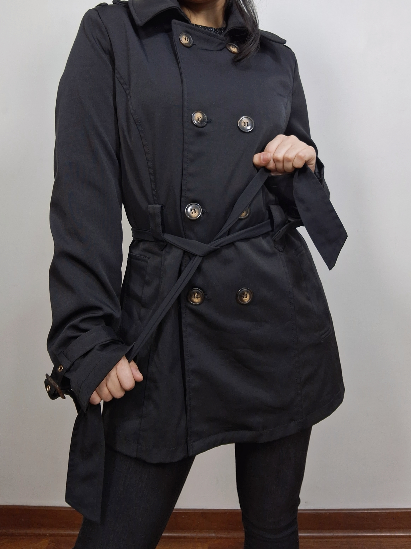 Trench negro chaqueta Hailys TALLA S - T9 1