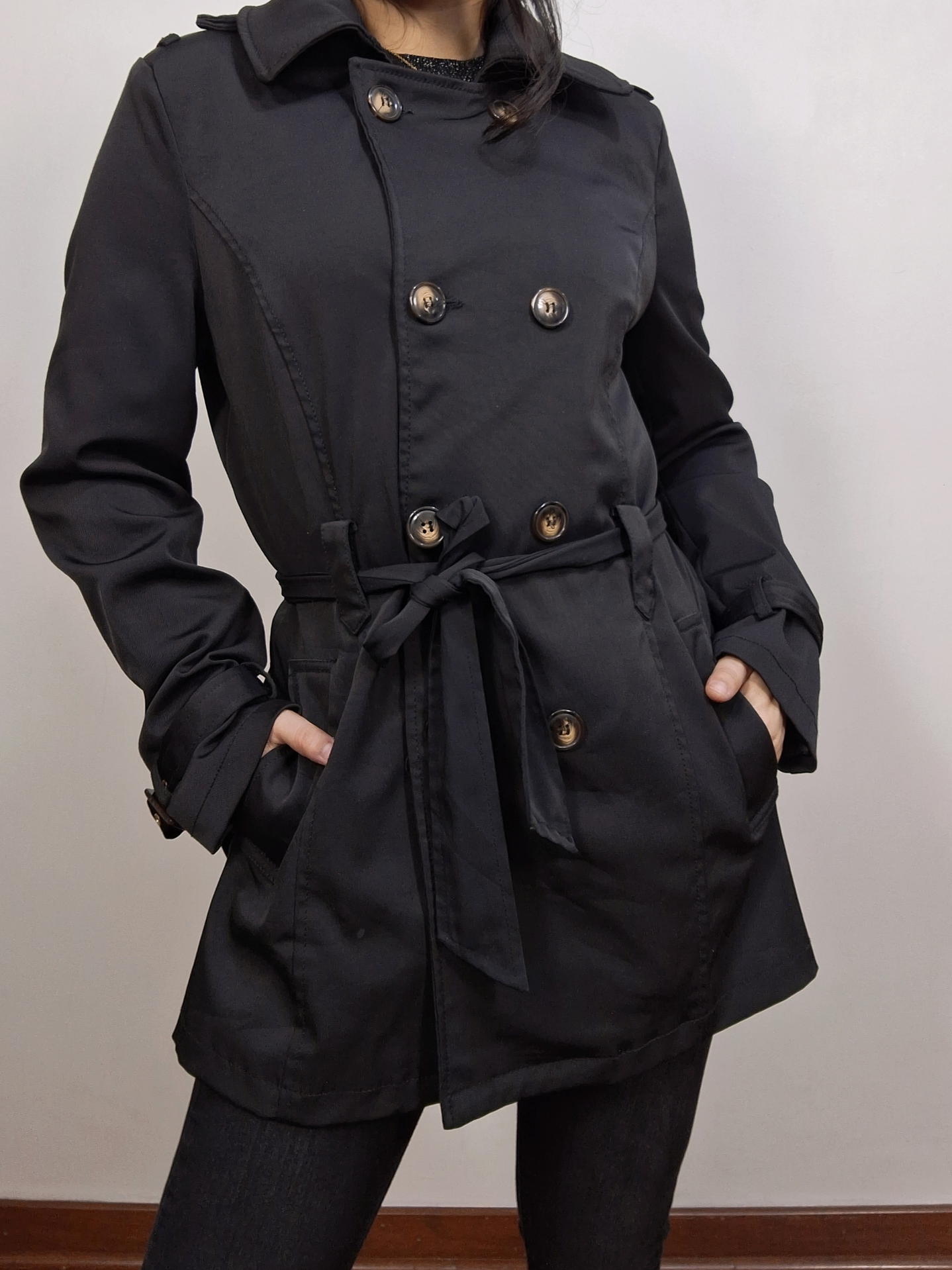 Trench negro chaqueta Hailys TALLA S - T9 2