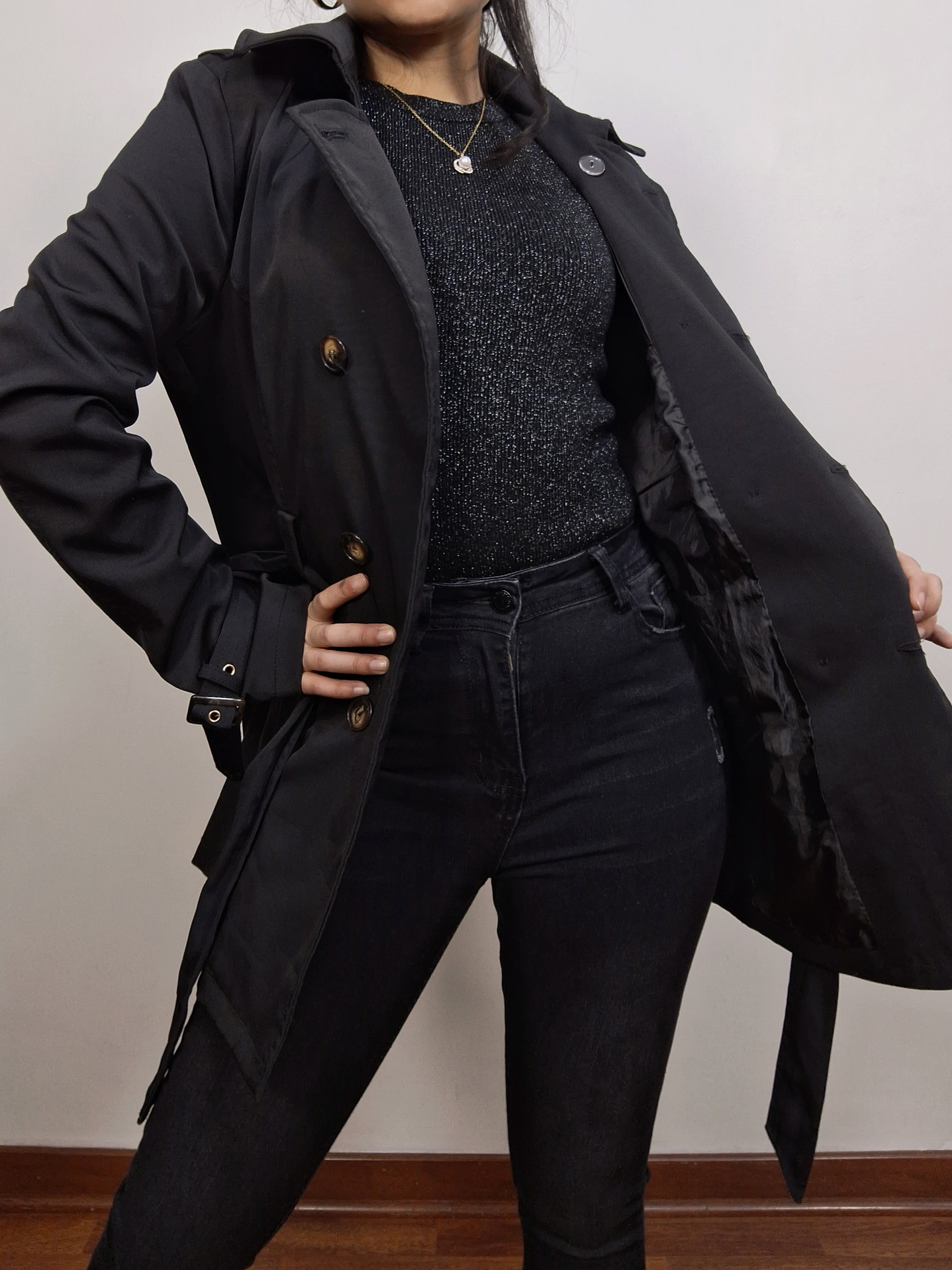 Trench negro chaqueta Hailys TALLA S - T9 3