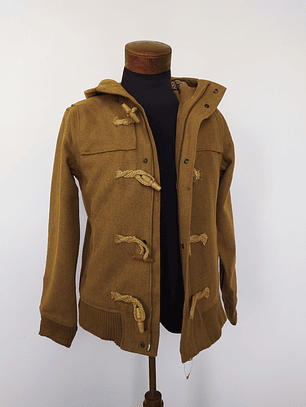 Abrigo montgomery lana OUT OF SIGHT Café Talla S - Código C104