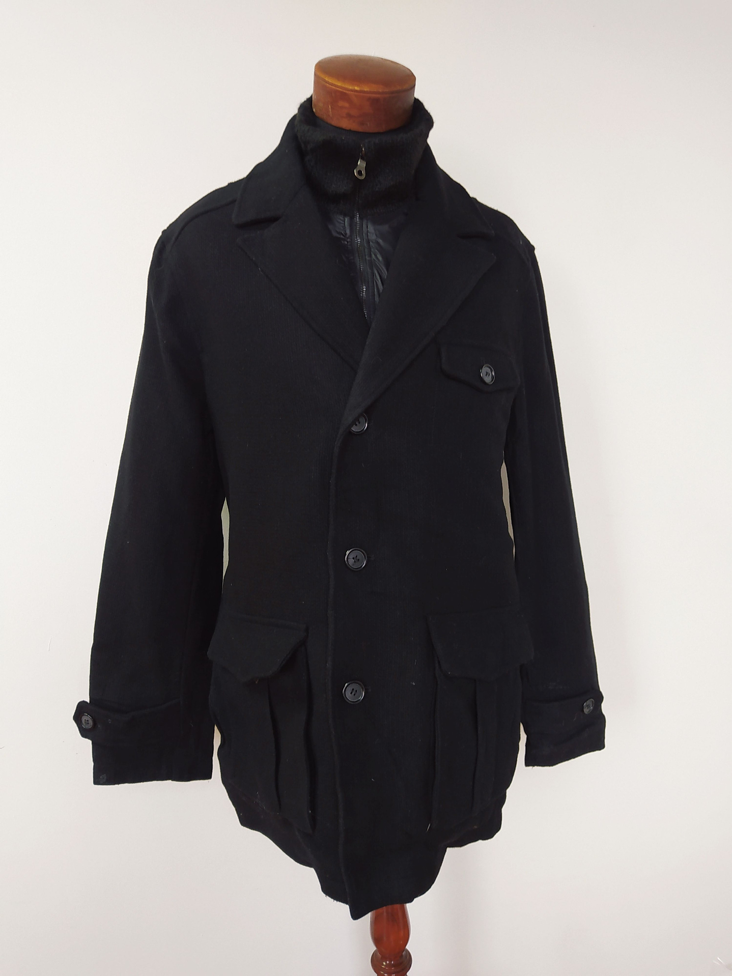 Abrigo lana hombre OK Negro Talla XL - Código C115 1